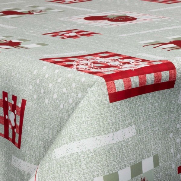 Textil vaxduk med akrylbeläggning - 30 meter på rulle - Med julmotiv - Ren - 140 cm bred textilduk