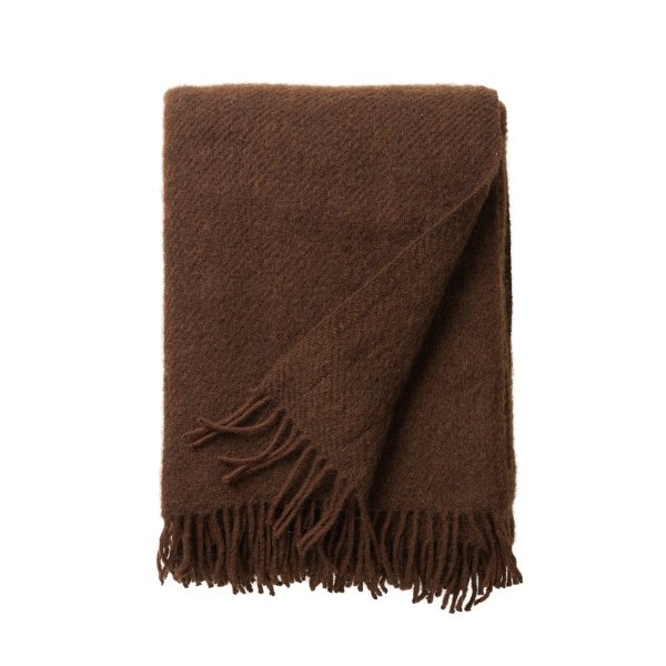 Ullpläd - 130x200 cm - Gotlandsull/lammull - Gotland Walnut