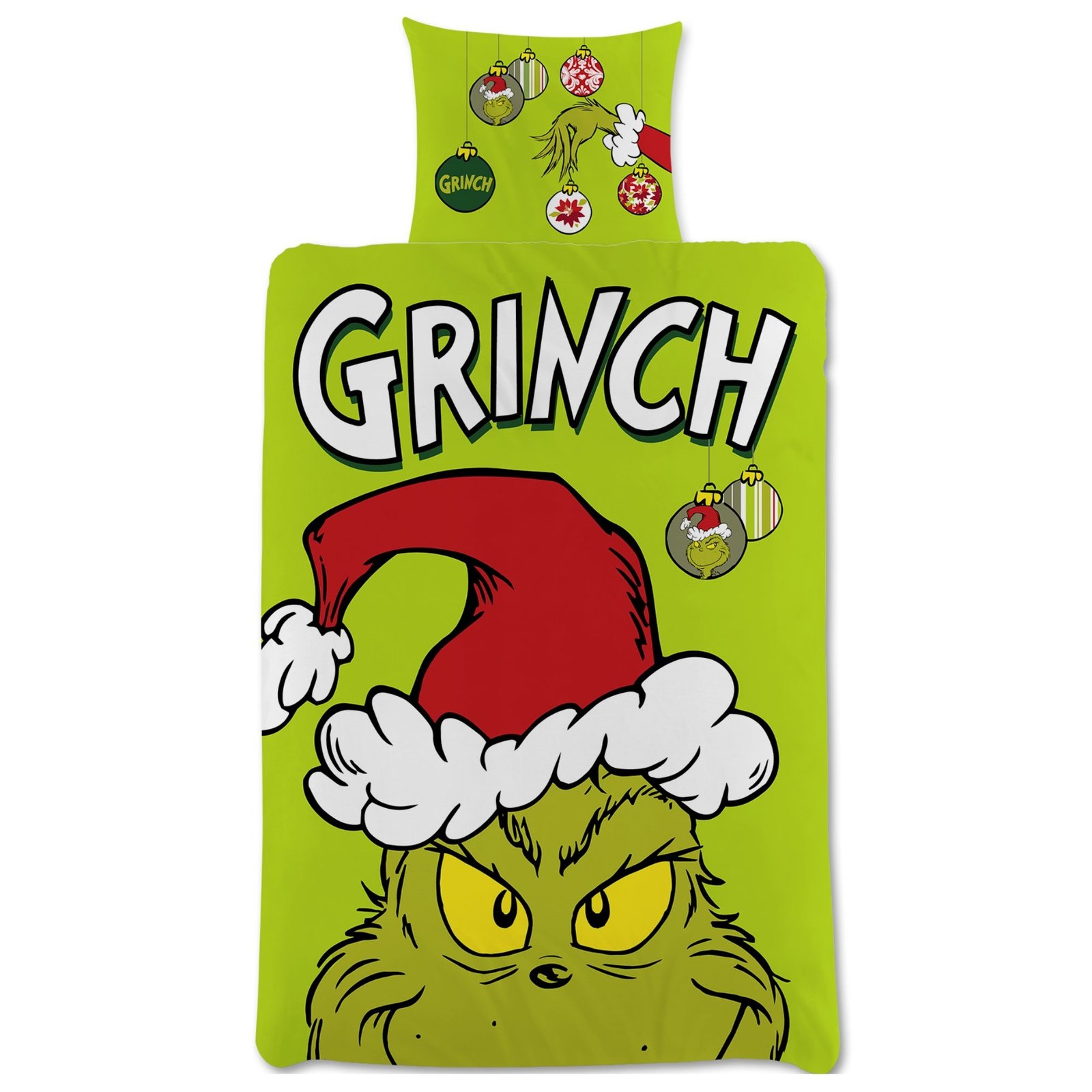 Grinch sängkläder - 100% bomull - Barnsängkläder 140x200 cm - Julsängkläder