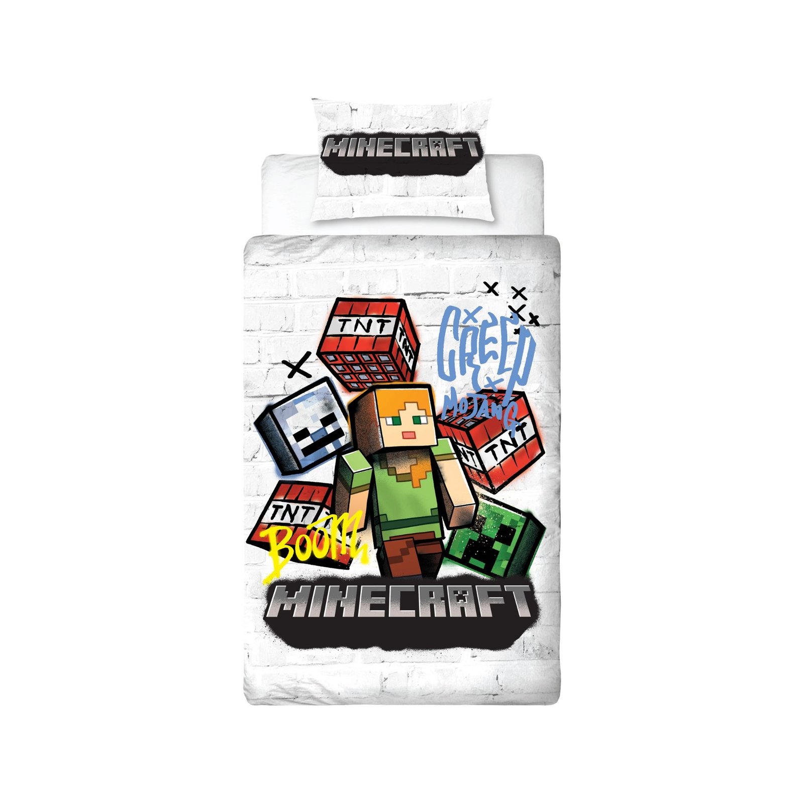 Minecraft sängkläder - 100% bomull - Barnsängkläder 140x200 cm - Alex och TNT