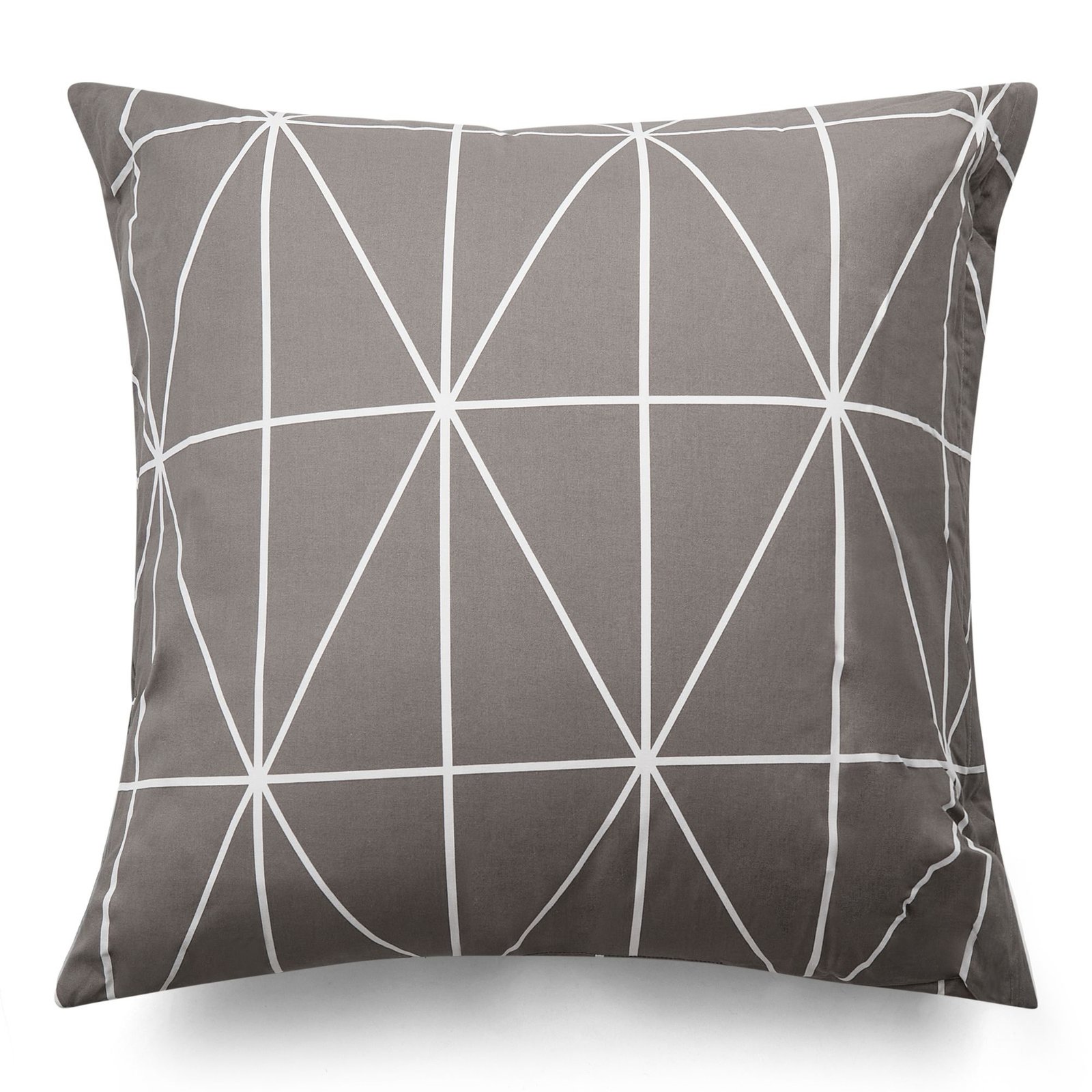 Örngott 60x63 cm - 100% bomull - Grått med vitt harlekinmönster