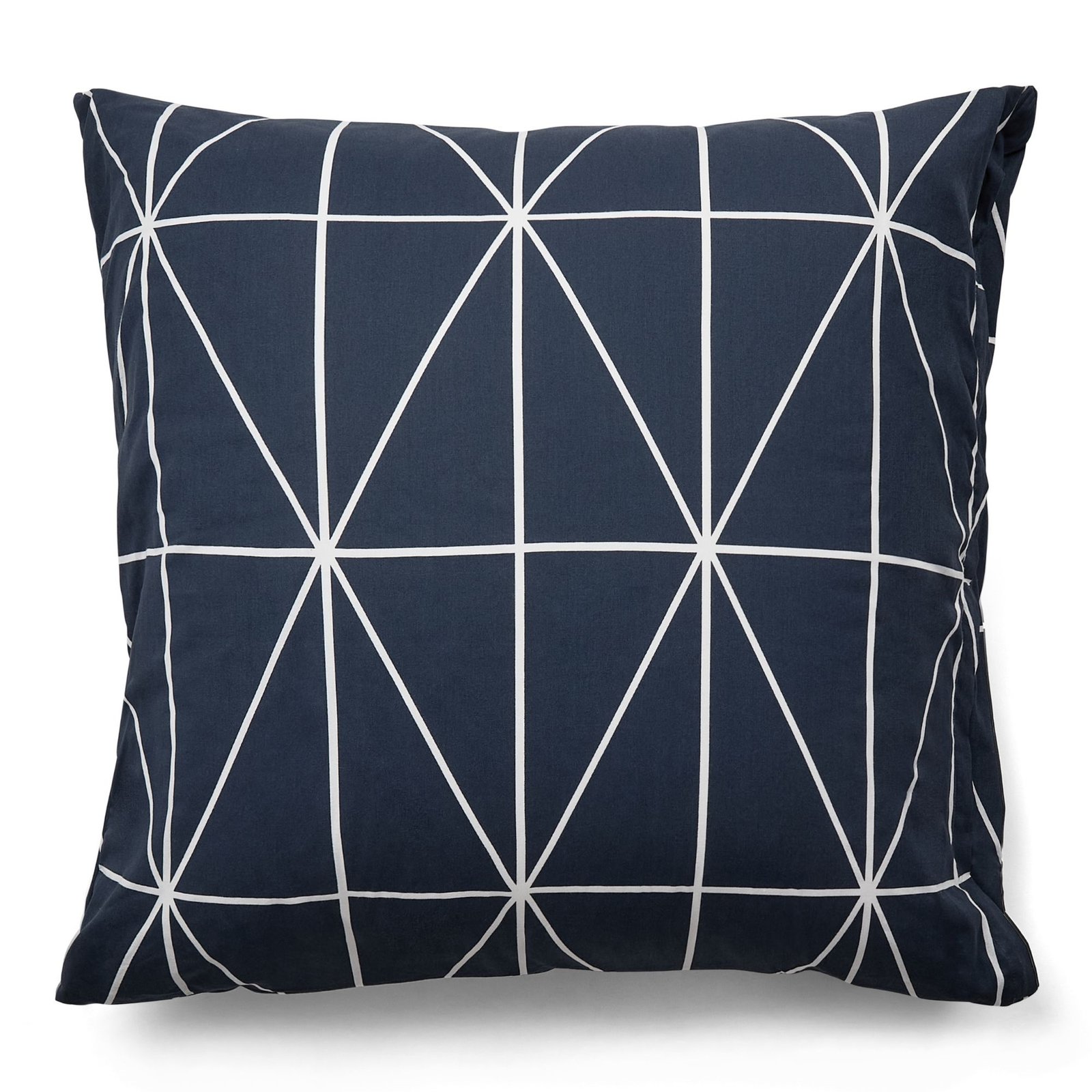 Örngott 60x63 cm - 100% bomull - Blått med vitt harlekinmönster