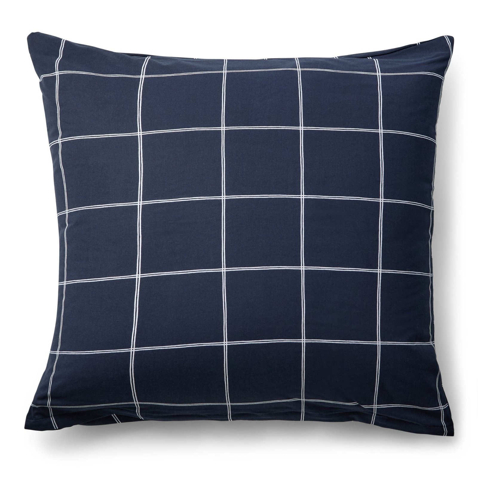Örngott 60x63 cm - 100% bomull - Mörkblå med vita rutor