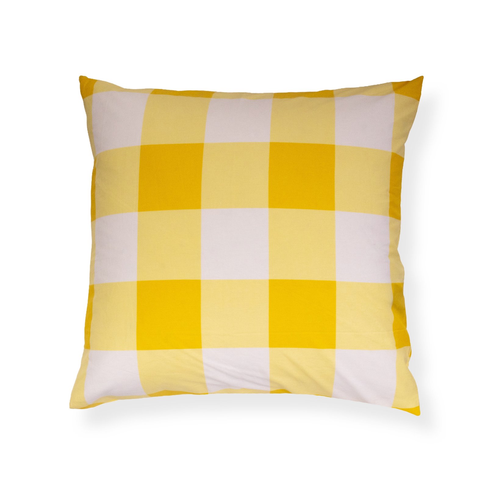 Kuddfodral 60x63 cm - 100% bomull - Gula rutor