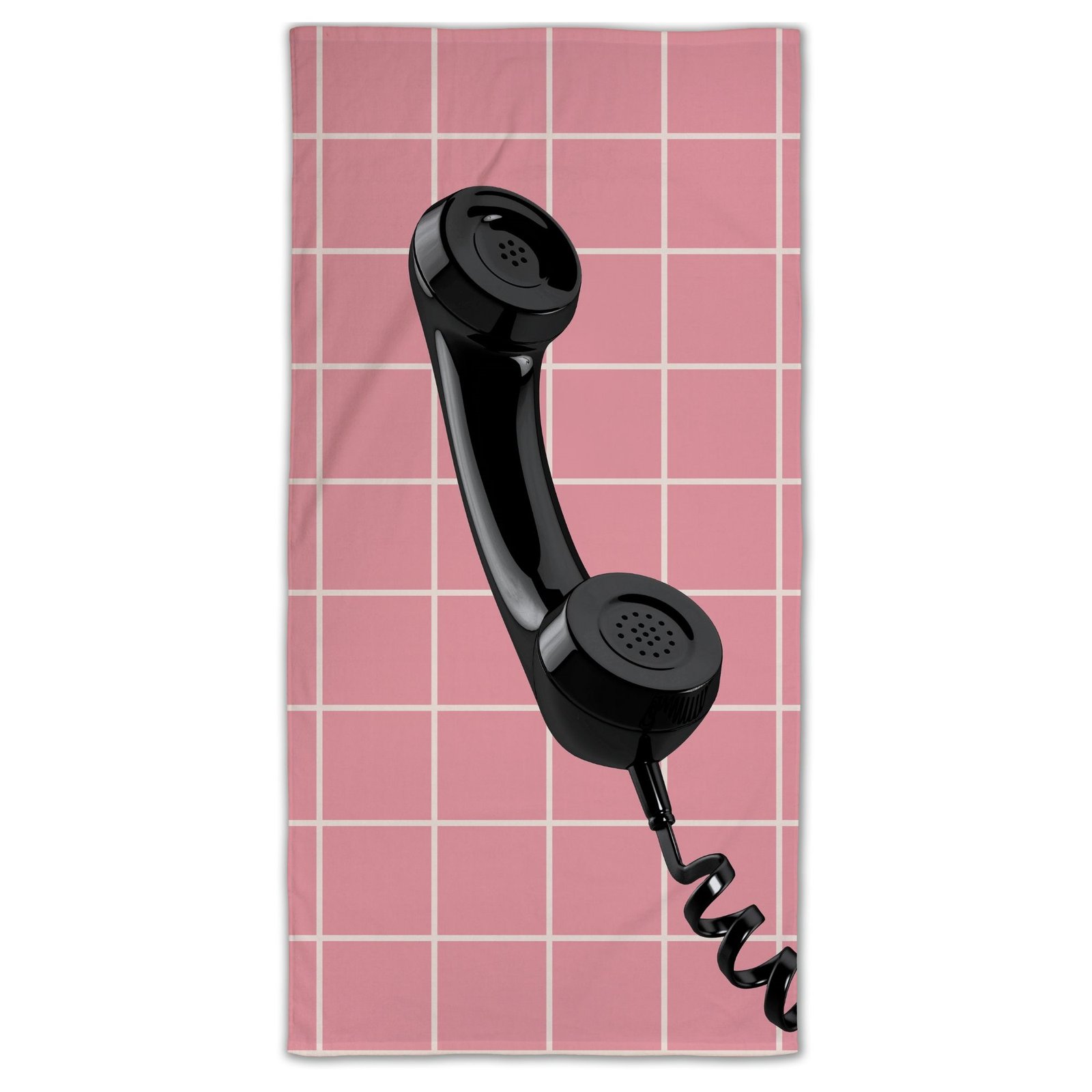 Handduk med telefonmotiv - 100% bomull - Badhandduk 70x140 cm