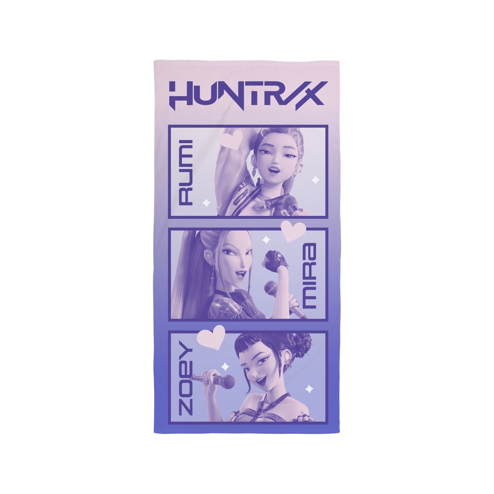 Huntrix handduk - 100% bomull - Barnhandduk 70x140 cm - KPop Demon Hunters handduk