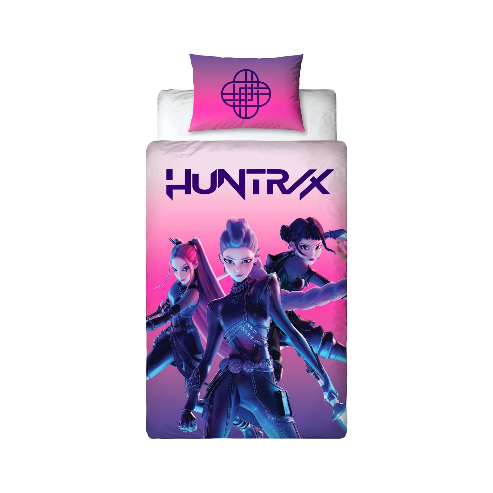Huntrix sängkläder - 100% bomull - Barnsängkläder 140x200 cm - KPop Demon Hunters