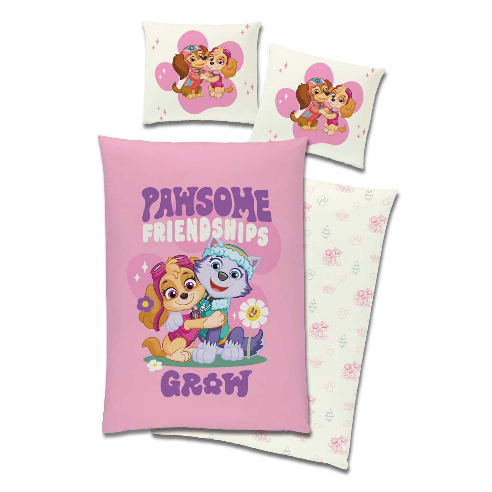 Paw Patrol sängkläder - 100% bomull - Barnsängkläder 140x200 cm - Pawsome Friendships Grow