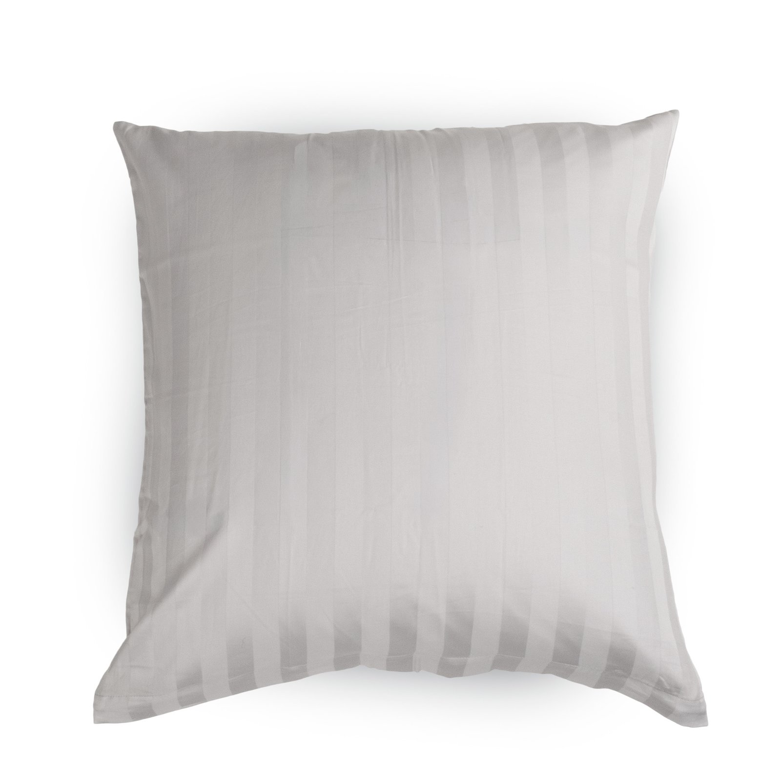 Örngott 60x63 cm - 100% bomullssatin - jacquardvävda ljusgrå ränder