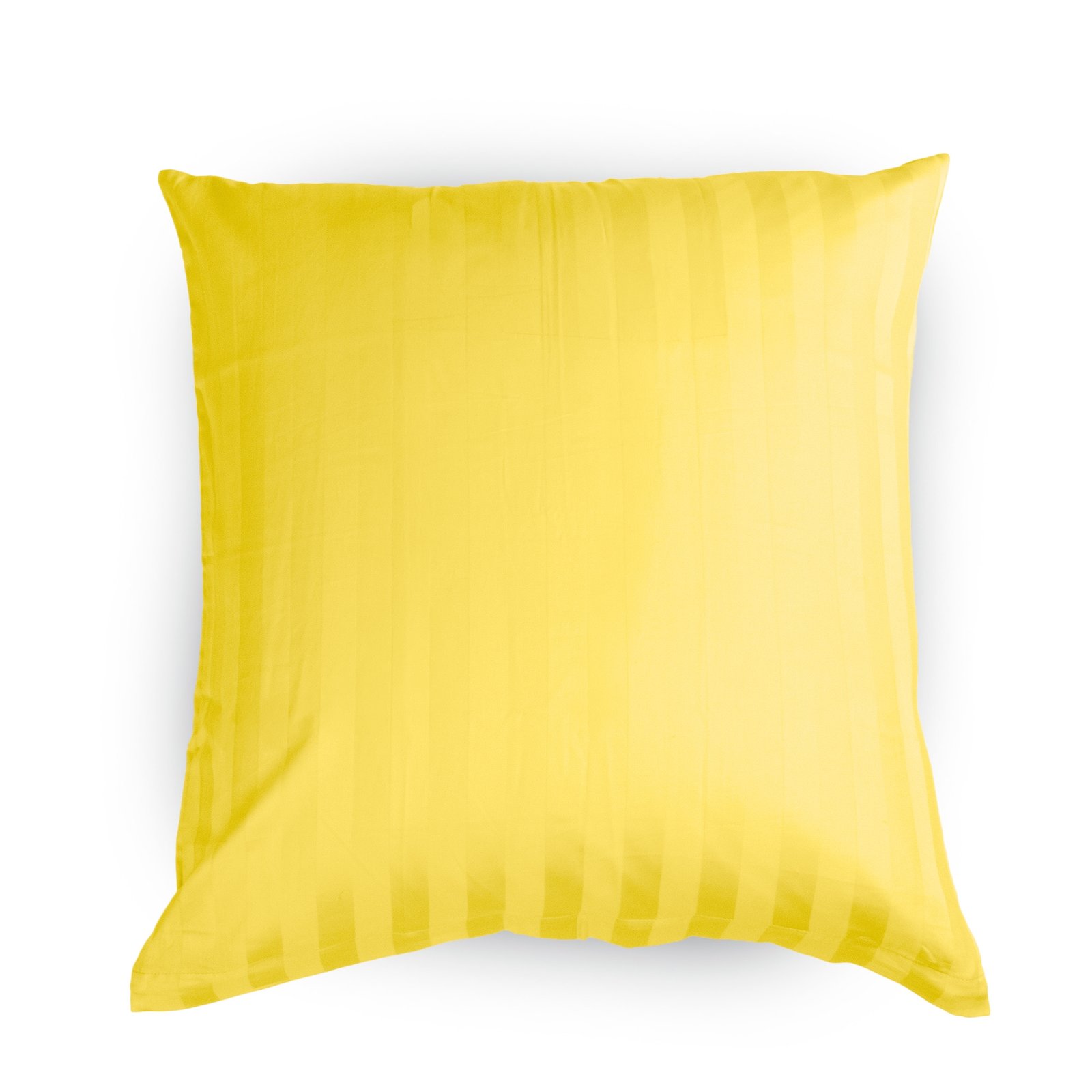 Örngott 60x63 cm - 100% bomullssatin - jacquardvävda gula ränder
