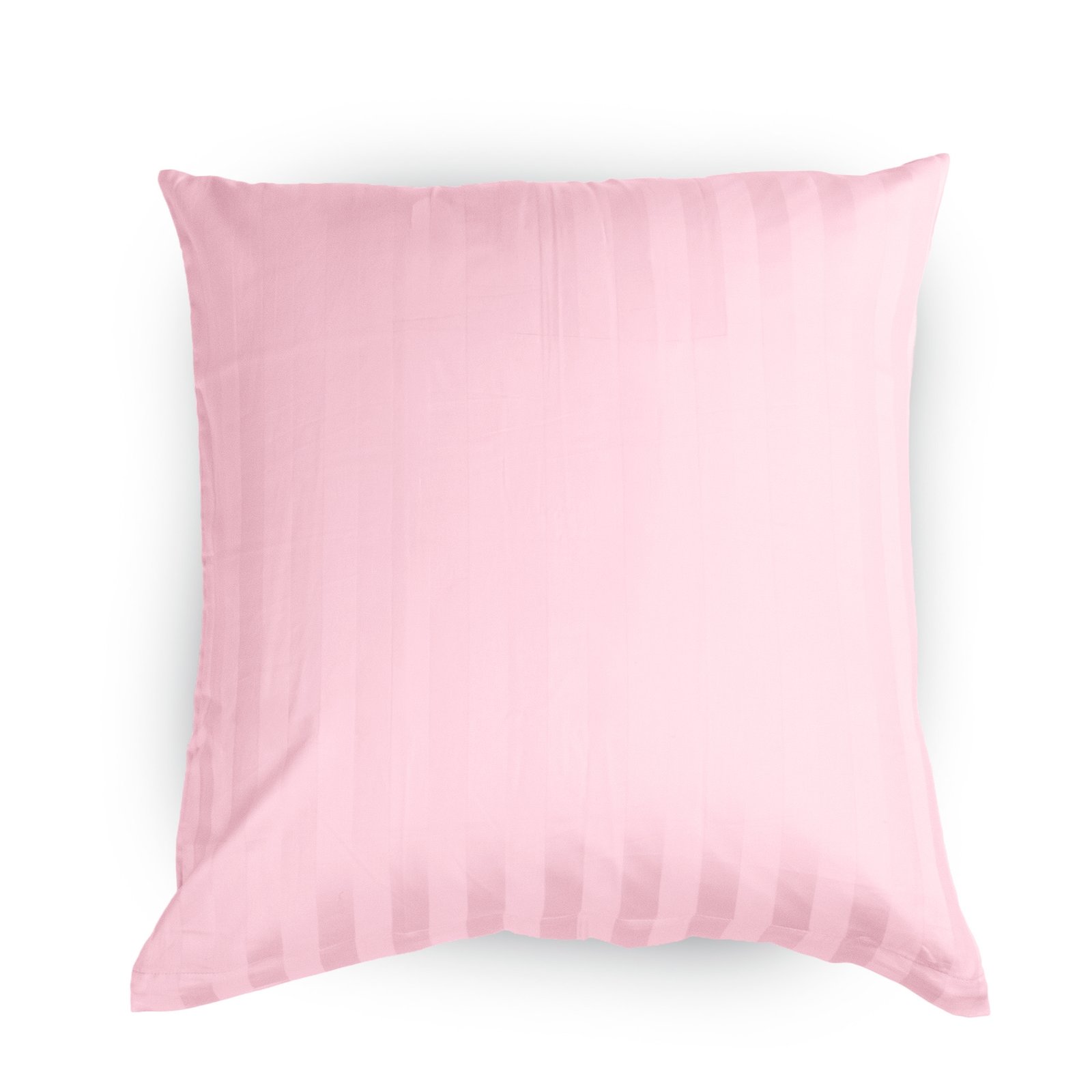 Örngott 60x63 cm - 100% bomullssatin - Jacquardvävda ljusrosa ränder
