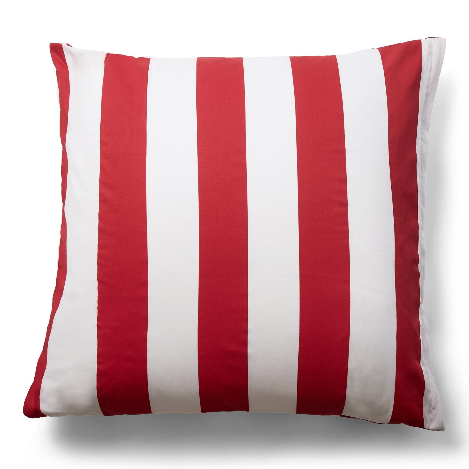 Örngott 60x63 cm - 100% bomullssatin - Nordic Stripe - Breda röda ränder