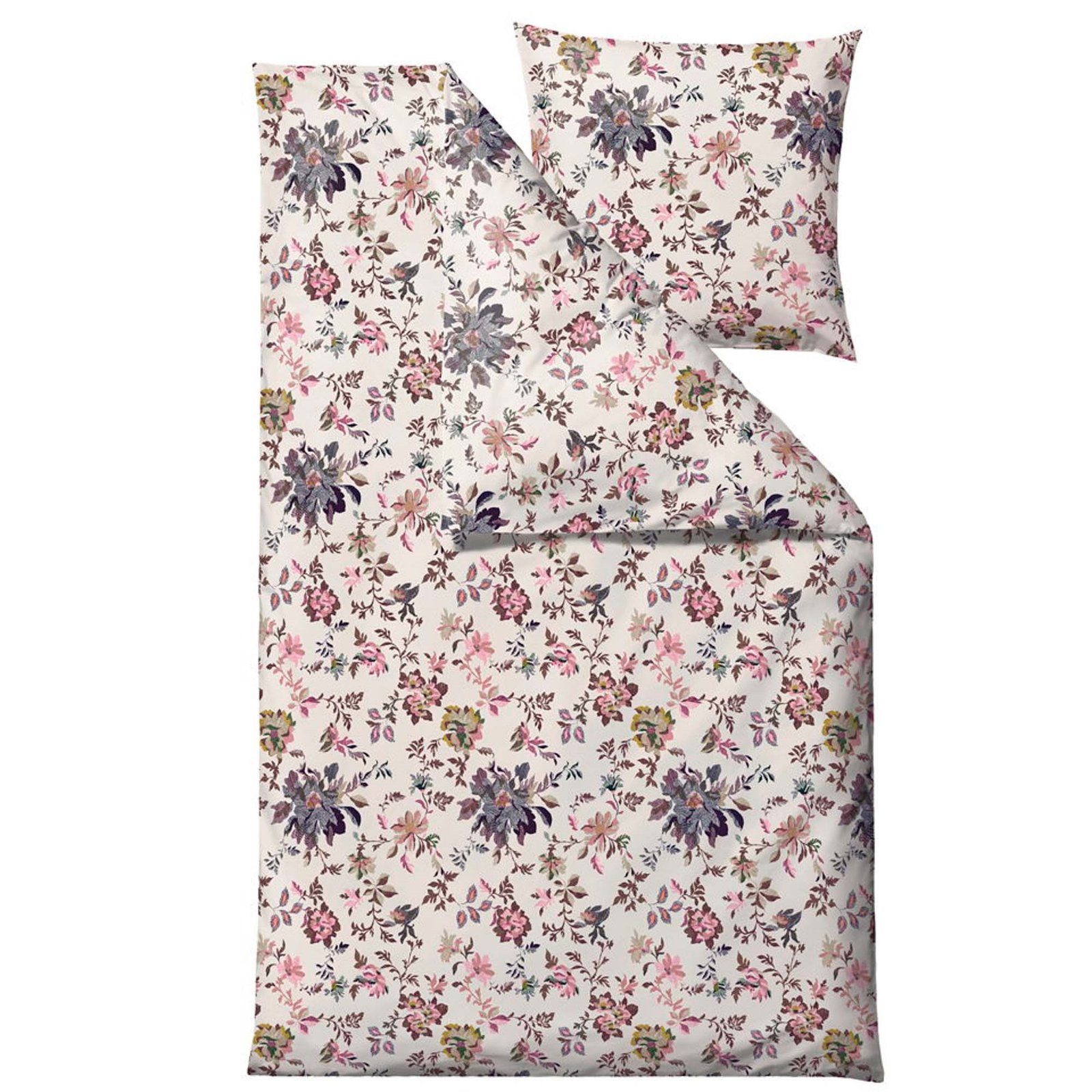 Bäddset - 100% bomullssatin - Södahl Tapestry - Rosa blommor