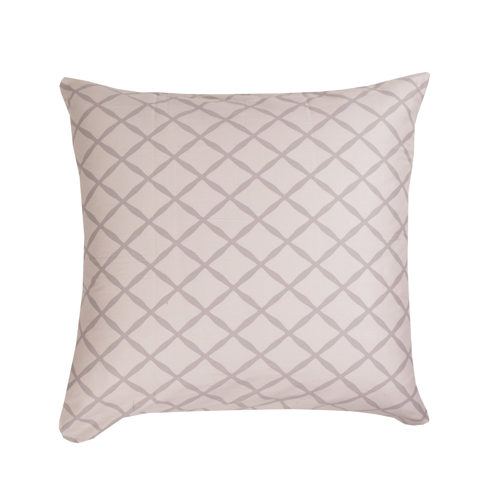 Örngott 60x63 cm - 100% bomullssatin - Grått rombmönster