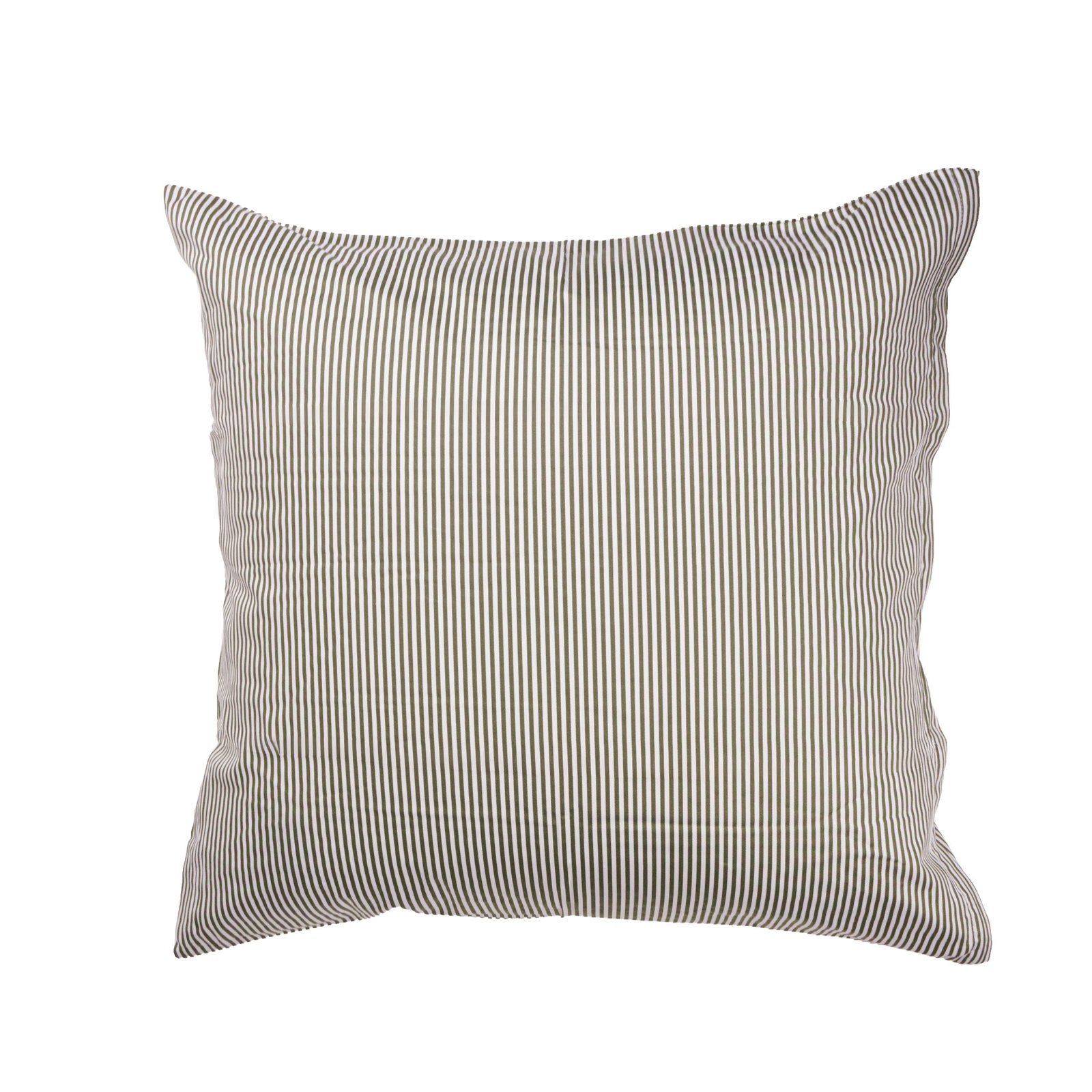 Örngott 60x63 cm - 100% bomullssatin - gröna och vita ränder