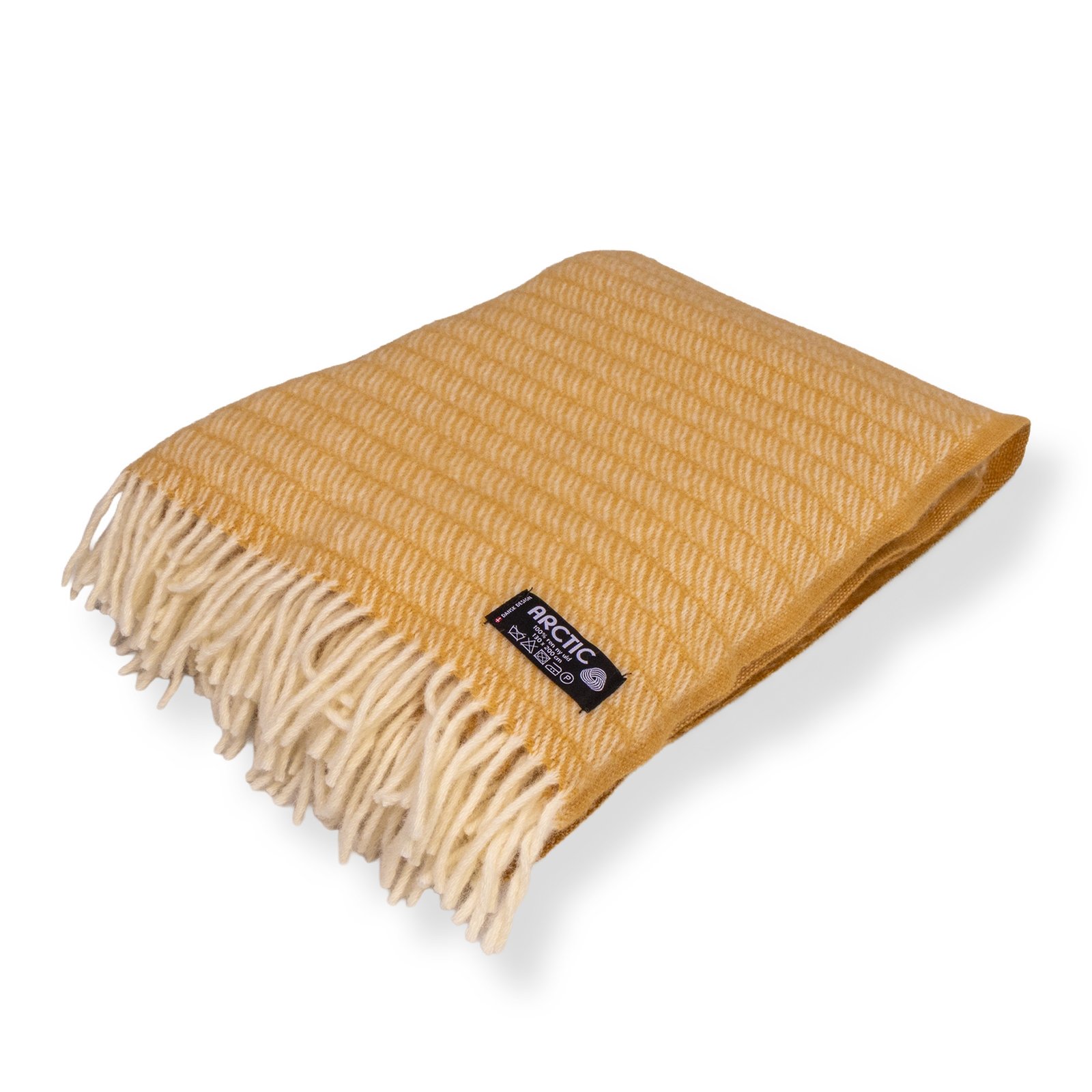 Ullpläd 130x200 cm - 100% ren ny ull - Saga Honey