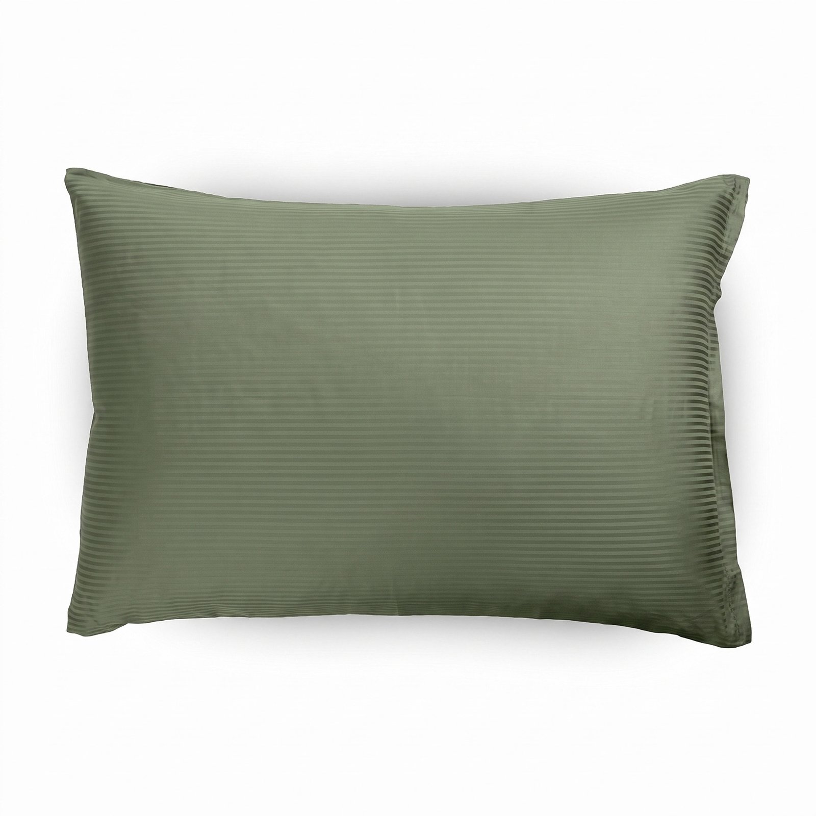 Kuddöverdrag gavelkudde 70x100 cm - 100% egyptisk bomull - olivgröna jacquardvävda ränder