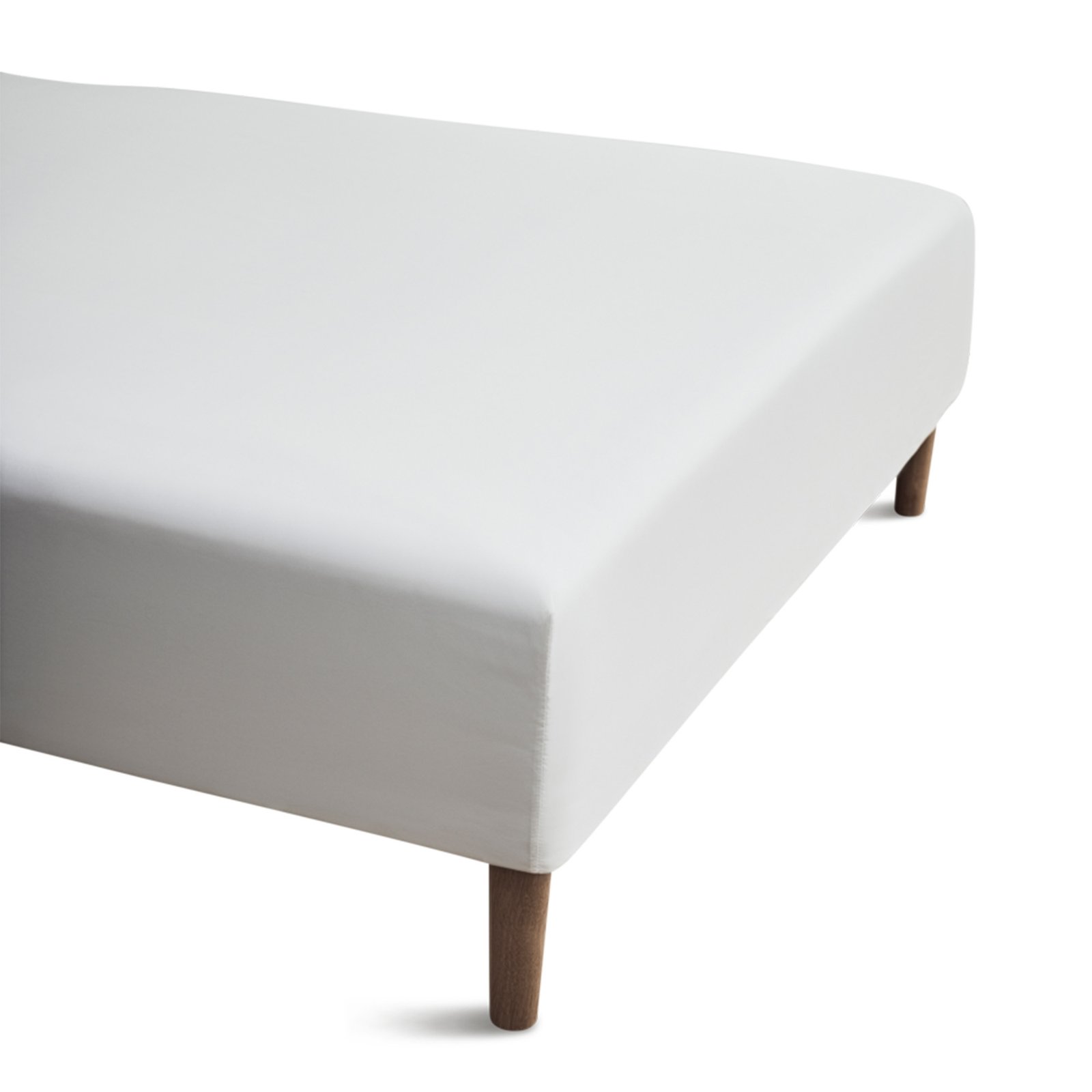 JUNA boxlakan 140x200 cm - 100% ekologisk bomull - Vitt Percale boxlakan