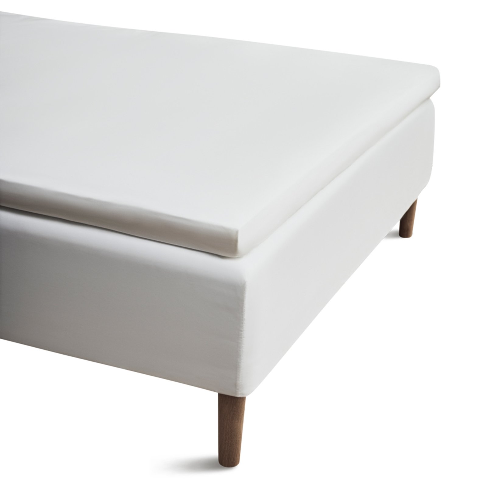 JUNA Overmadrasslaken 90x210 cm - 100% ekologisk bomull - Vit Percale Overmadrasslaken