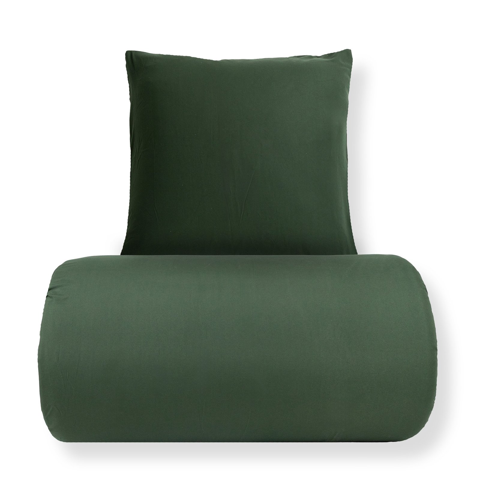 Dubbelt bäddset 200x220 cm - Microfiber - Enfärgad mörkgrön