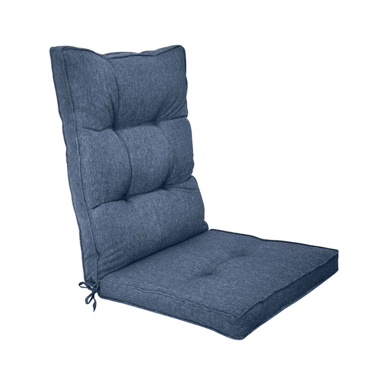 Exklusiv stolsdyna till positionsstol - Extra mjuk 7 cm tjock lyxig stolsdyna för hög stolrygg - Modernt knappad design mörkblå stolsdyna - UV-skyddad Nordstrand Home-dyna