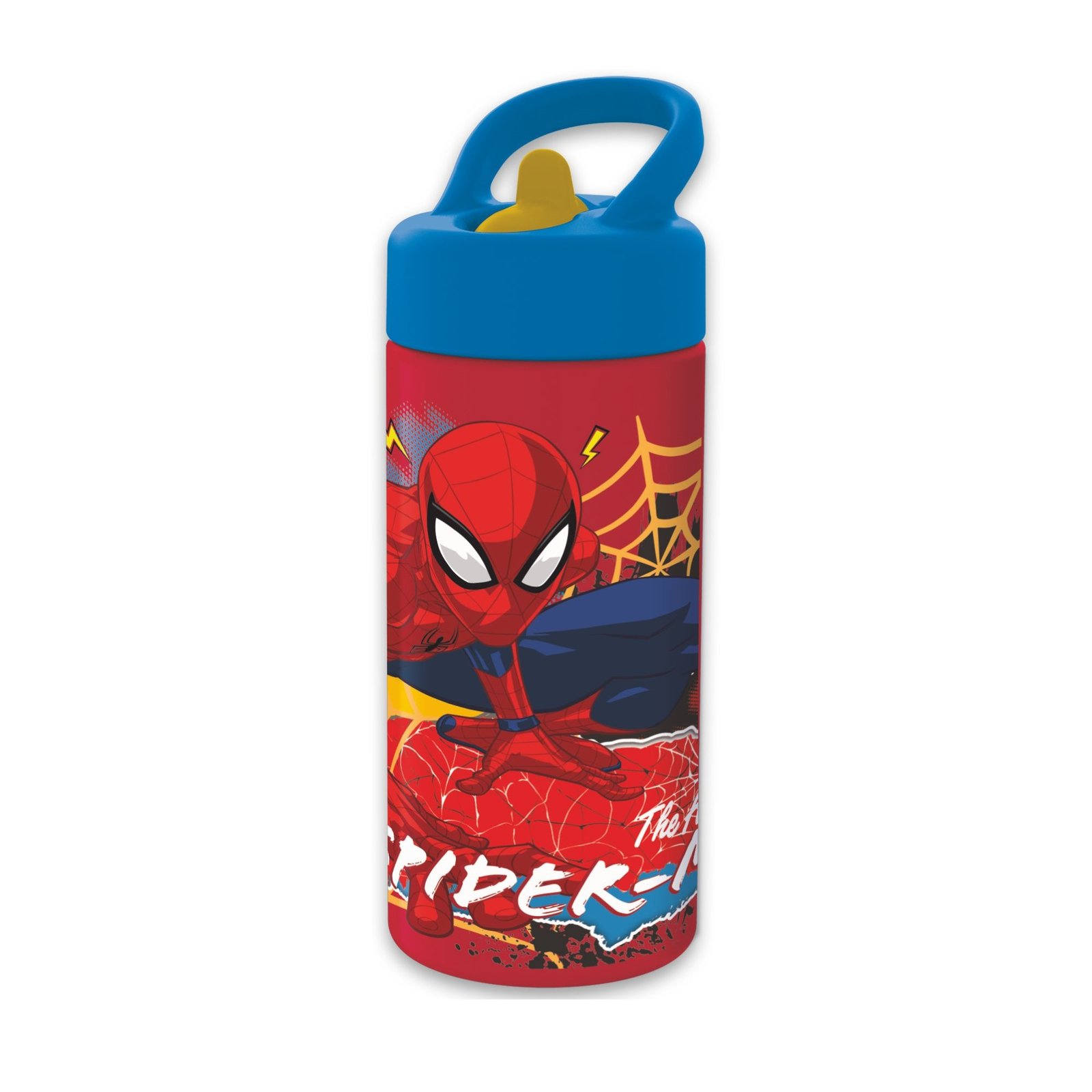 Spiderman drickflaska - Vattenflaska med flipfunktion och sugrör
