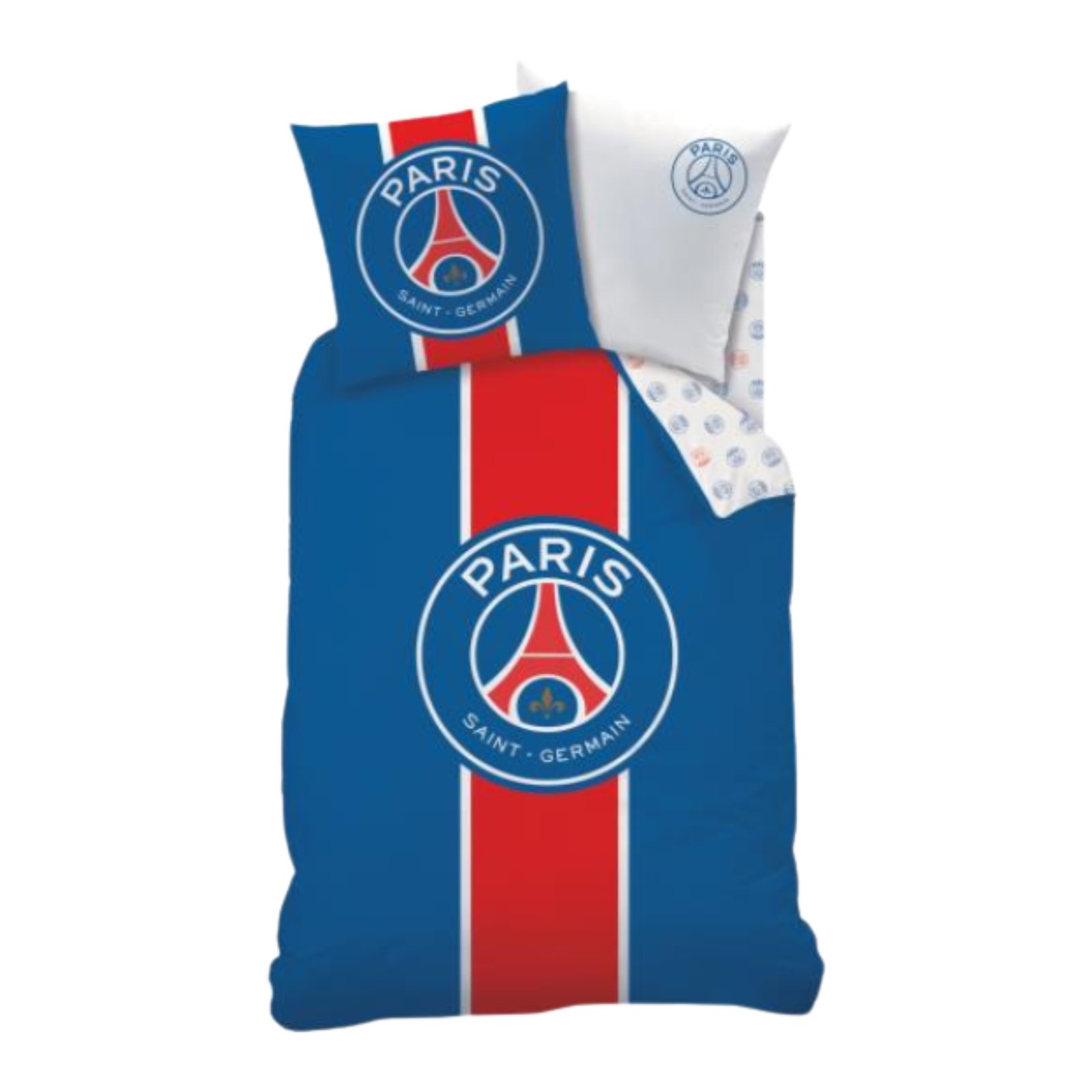 PSG sängkläder - 100% bomull - Barnsängset 140x200 cm - Ljusblått fotbollsset