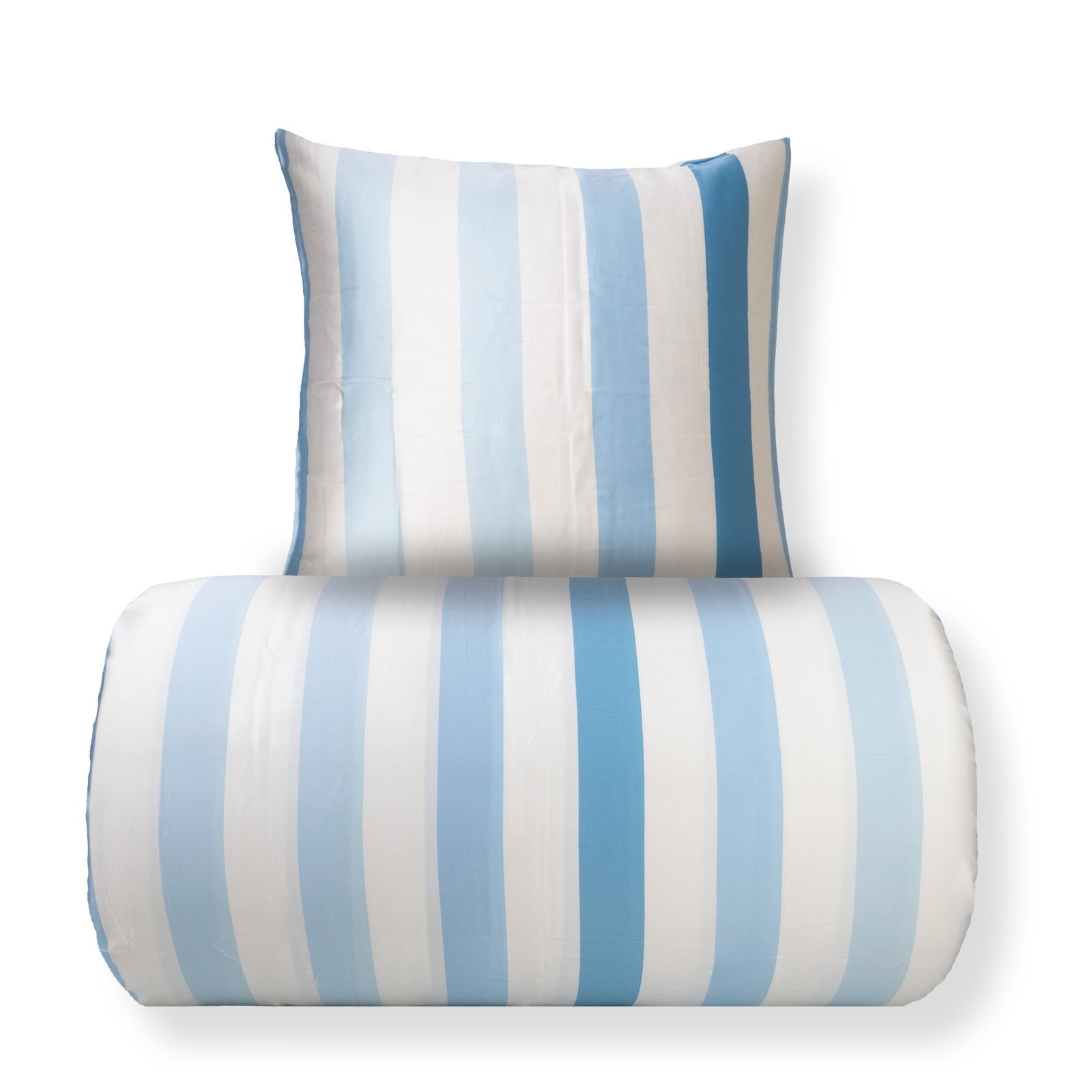 Bambu dubbelpåslakanset 200x200 cm - 100% bambu - Breda blå ränder