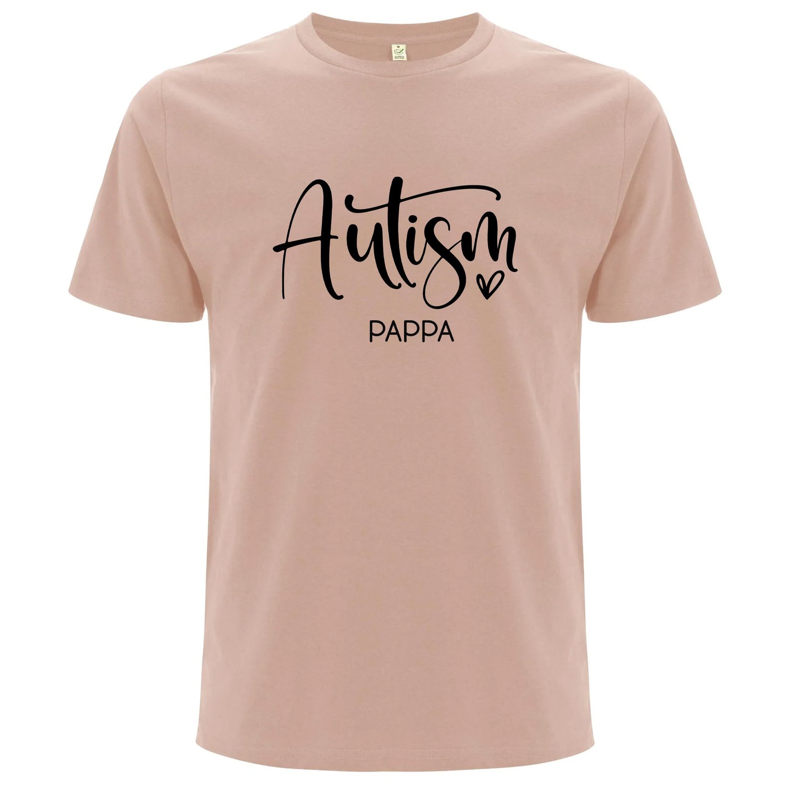 T-shirt för Autism Stolta Pappor – Kärlek, Stöd & Styrka - Misty Pink