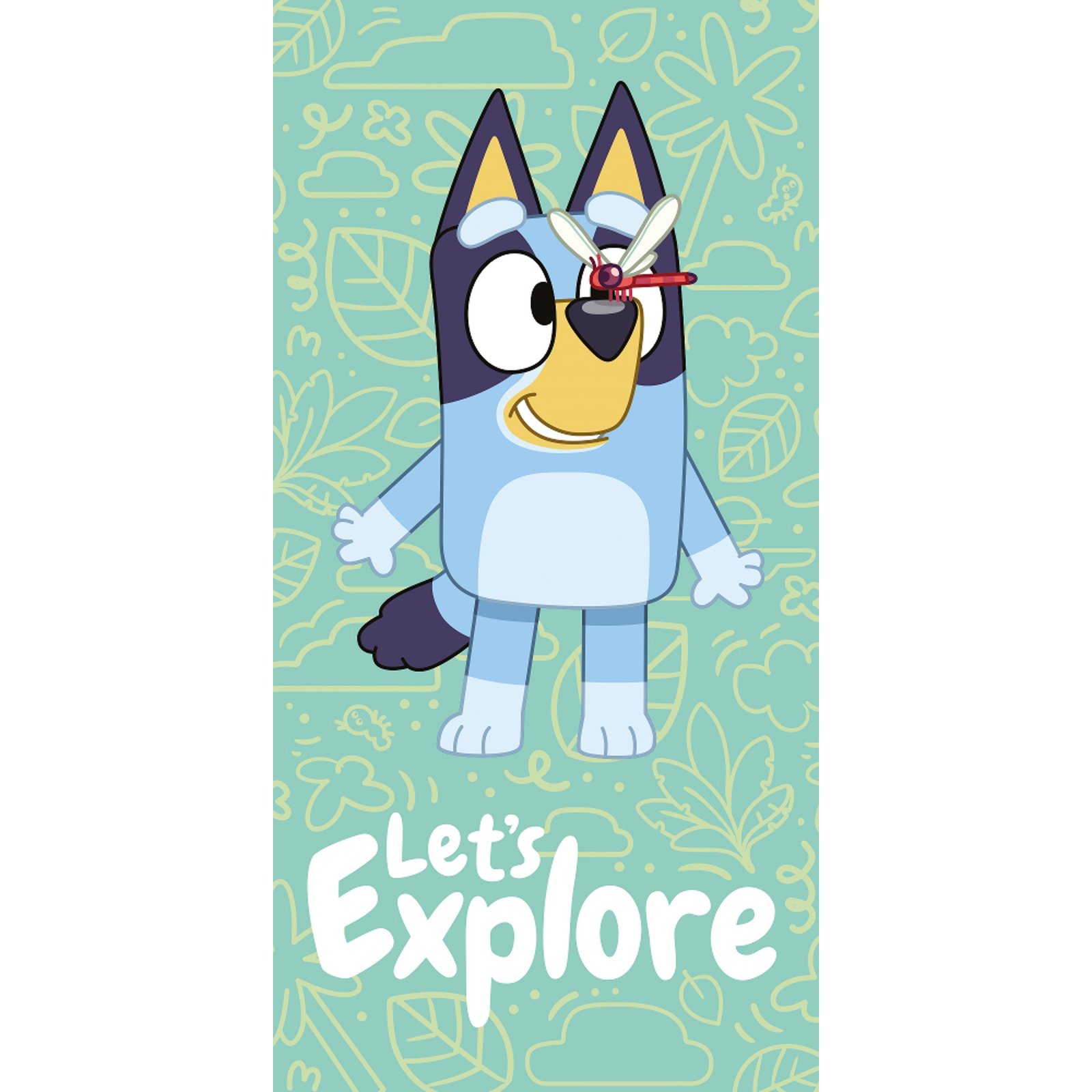 Bluey handduk - 70x140 cm - Mjuk badhandduk med Bluey - 100% bomull barnhandduk