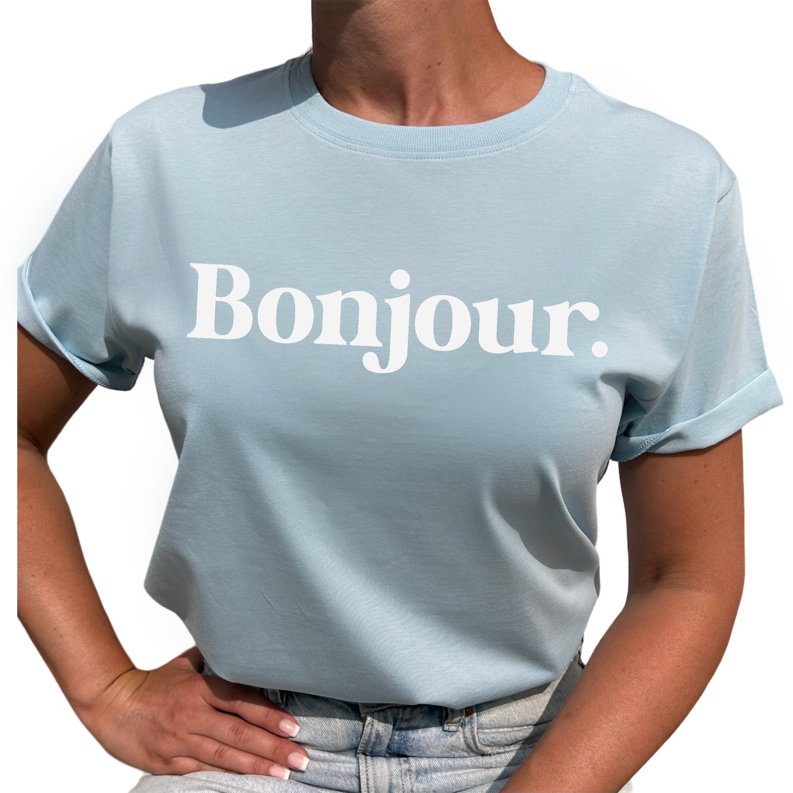 Bonjour T-shirt - Ljus Blå