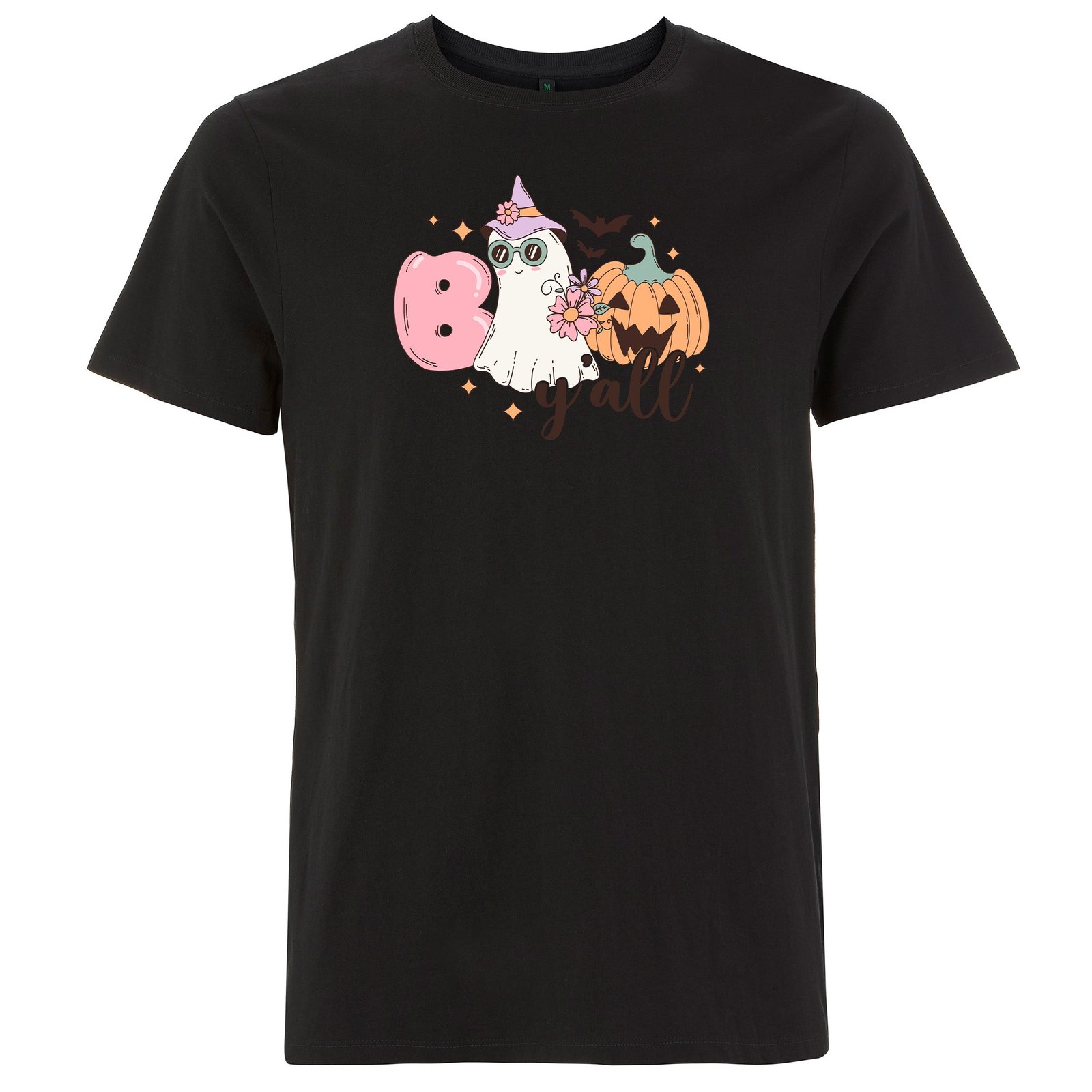 Boo Y’all Halloween T-shirt – Trendig Halloween t-shirt för vuxna - Svart