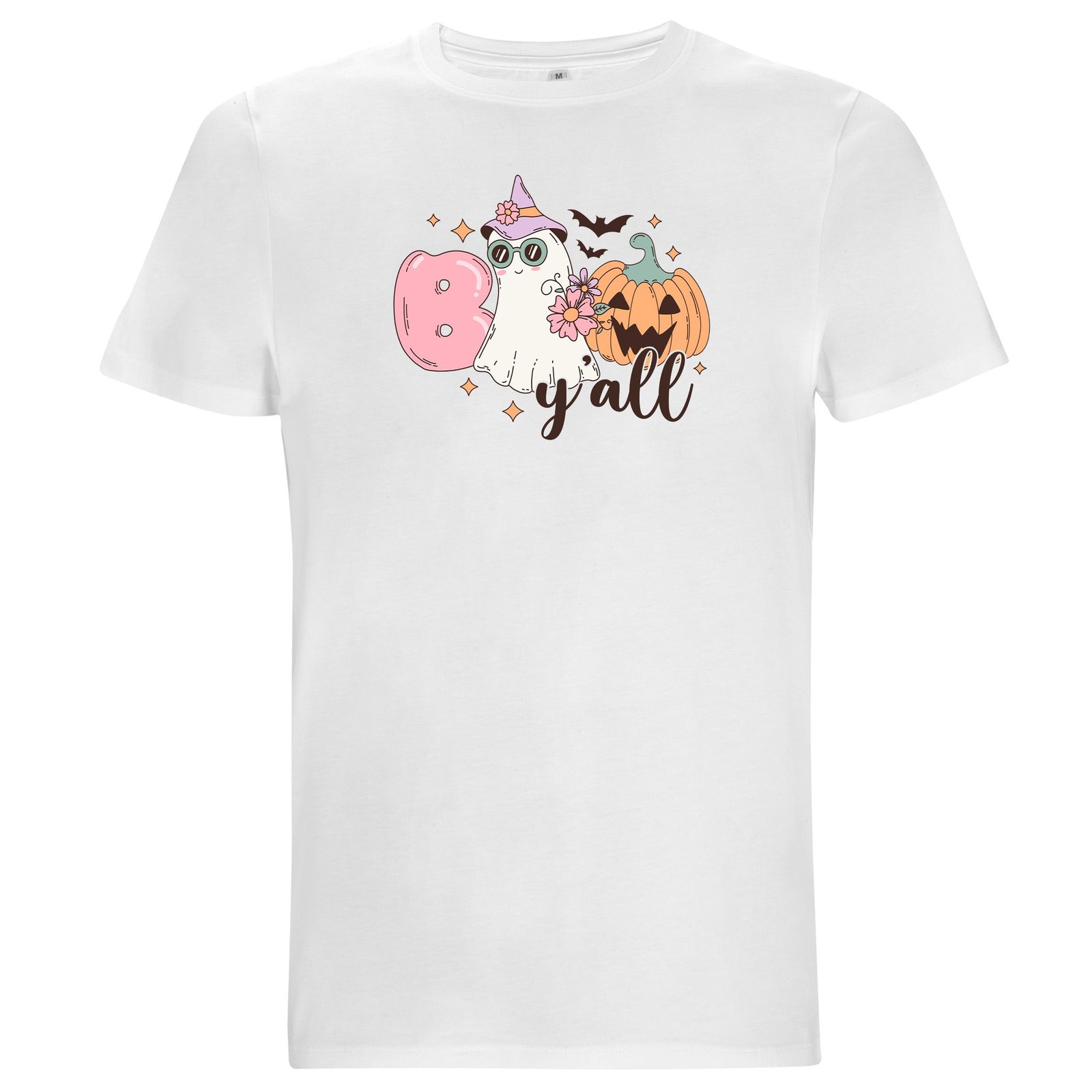 Boo Y’all Halloween T-shirt – Trendig Halloween t-shirt för vuxna - Vit