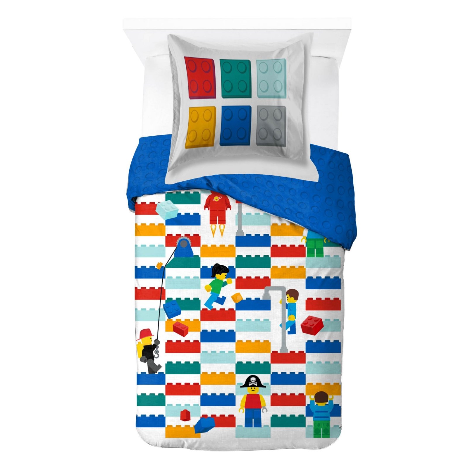 LEGO påslakanset - 100% bomull - Juniorpåslakan 100x140 cm - LEGO klossar