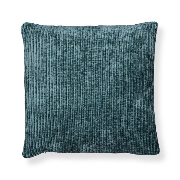 Prydnadskudde 45x45 cm - Blågrön soffkudde med sammetslook - Mjuk kudde till soffan - Borg Living