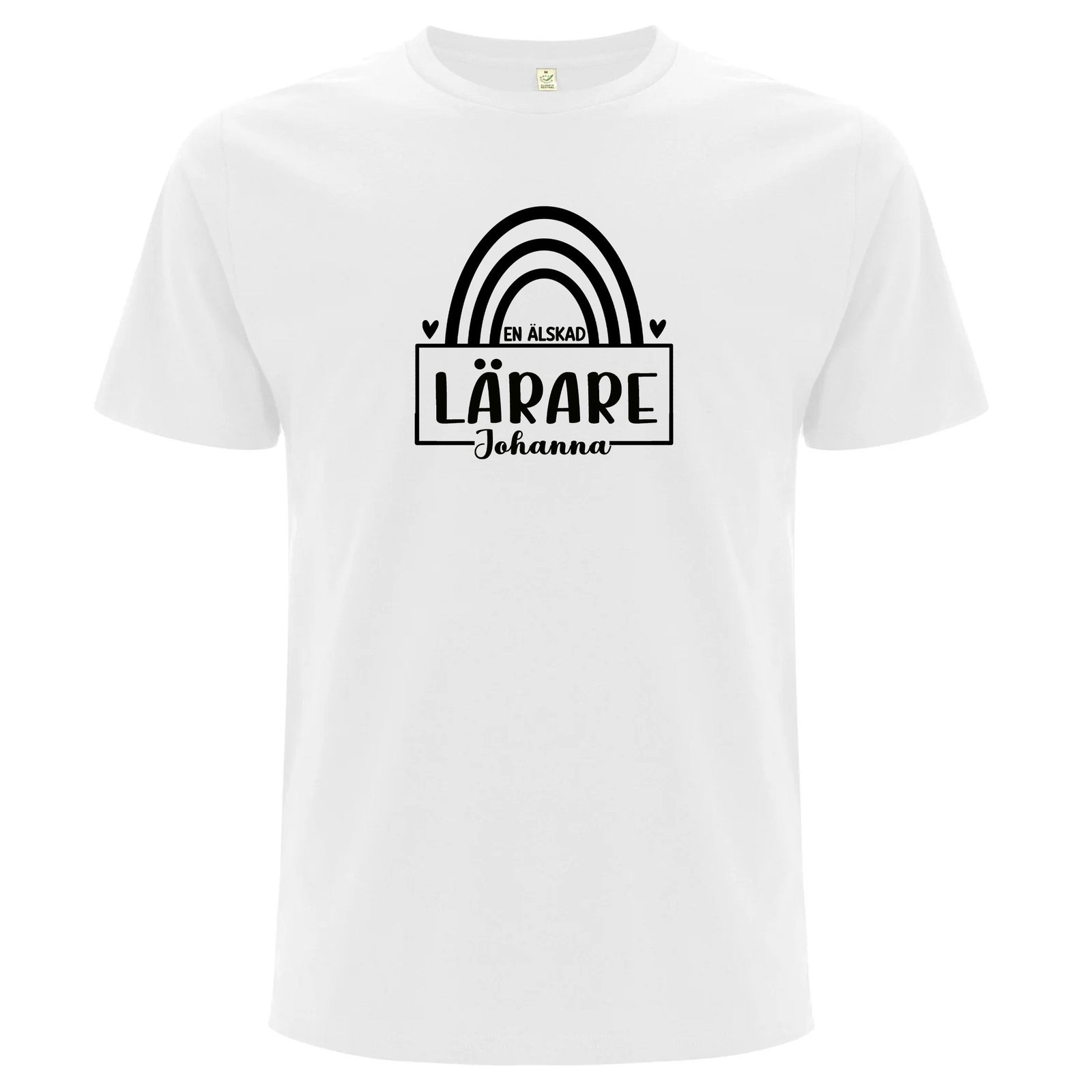 En älskad Lärare/Pedagog med Namn - T-shirt Lärare - Vit