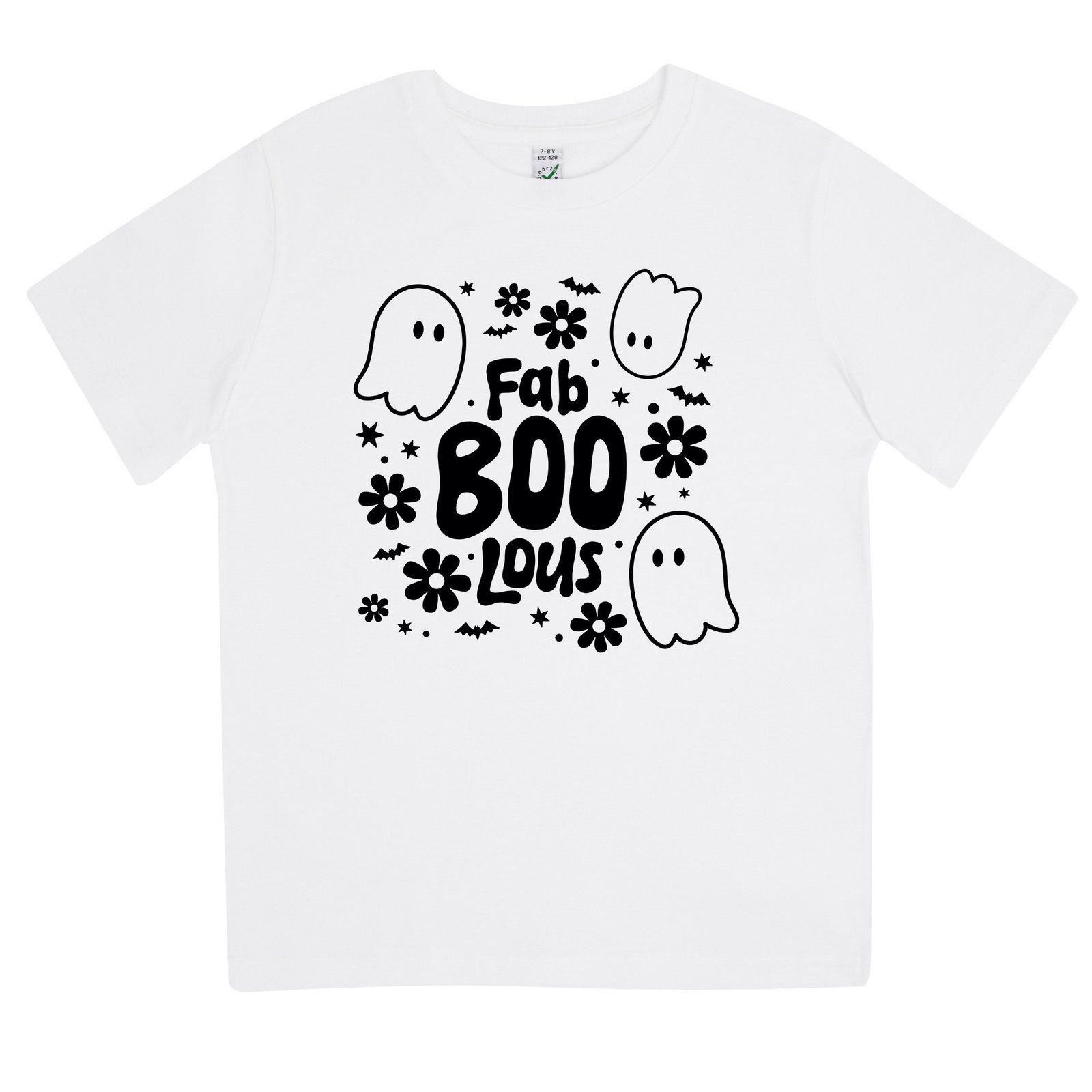 Fab BOO Lous Barn T-shirt – Söt och rolig Halloween t-shirt - Vit / 98/104 (3-4 år)
