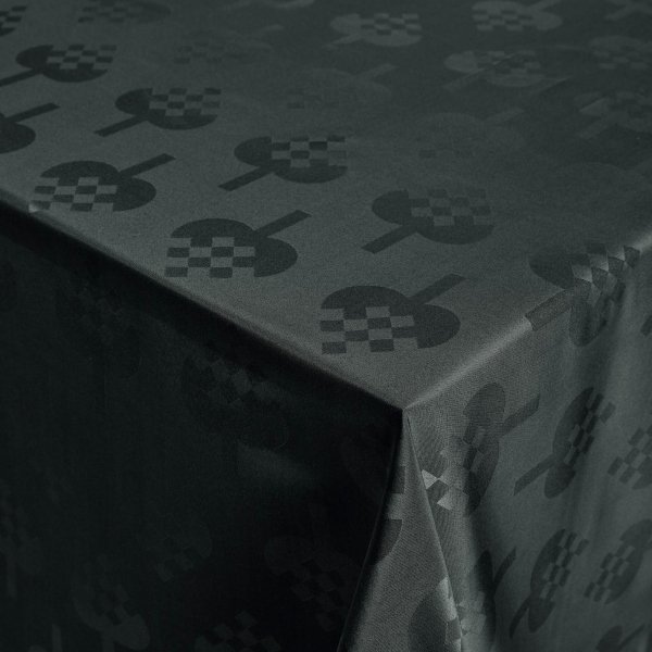 Julduk - 140x240 cm - Grön med hjärtan - Jacquardvävd bordsduk - Exklusiv duk