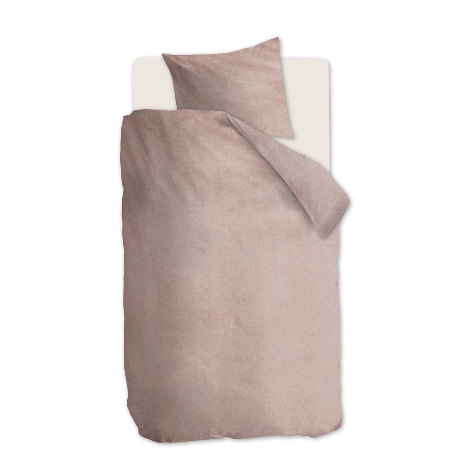 Sängkläder i flanell 140x220 cm - Rosa enfärgat påslakanset - 100% bomullsflanell - Frost Beddinghouse sängkläder