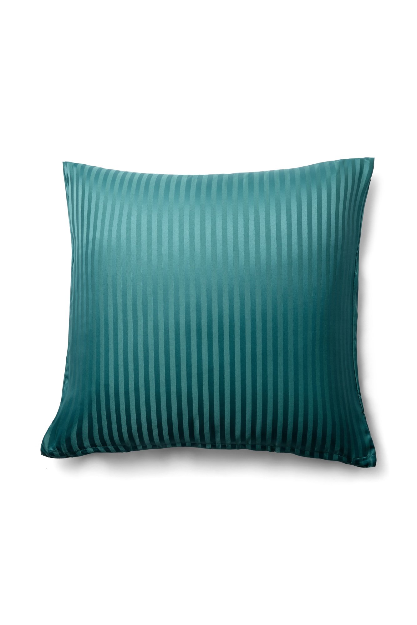 Örngott 60x63 cm - Microfiber - Enfärgat med petrolfärgade ränder