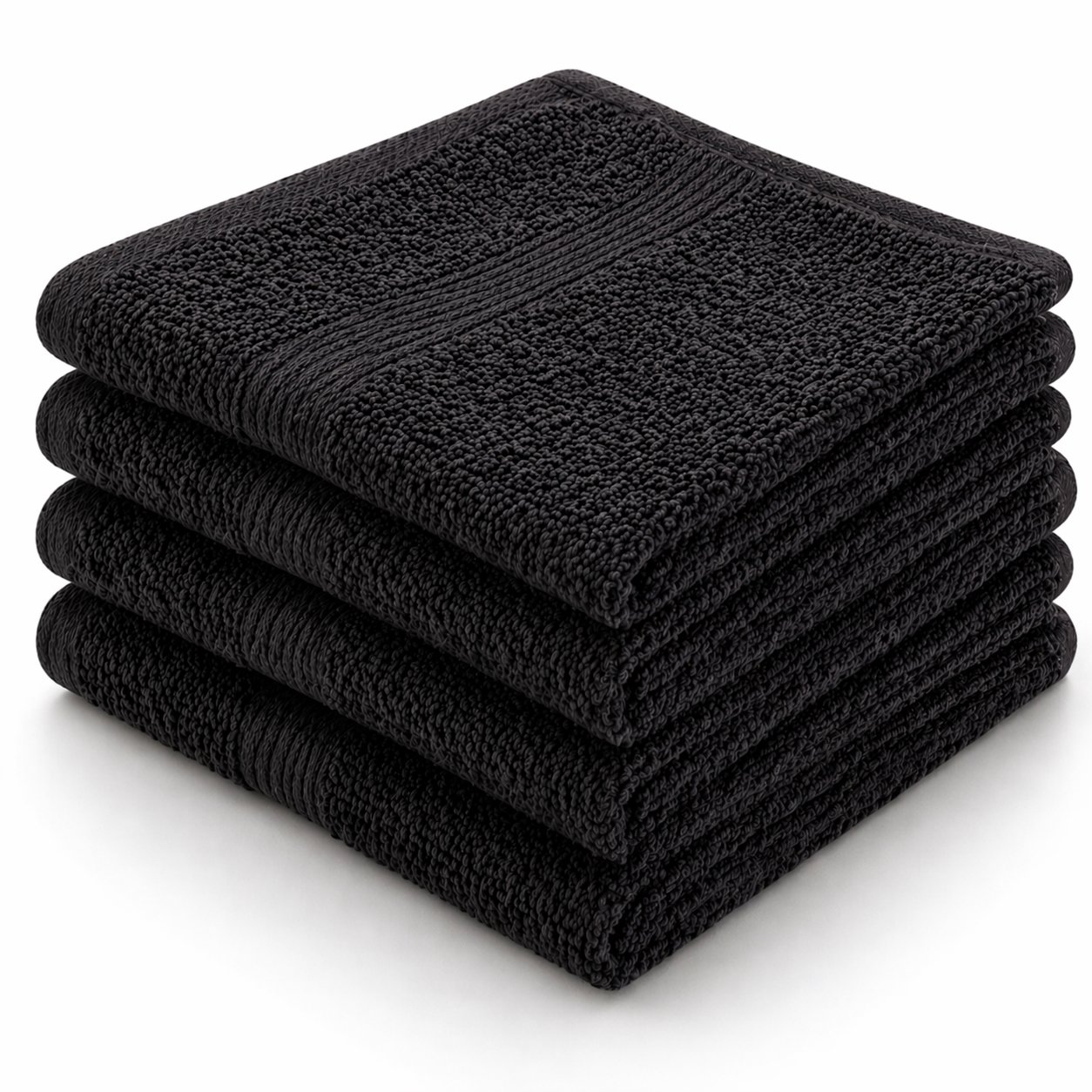 Bomullstvättlappar - 100% bomull - Tvättlappar 30x30 cm - 4-pack - Magnolia - Antracit