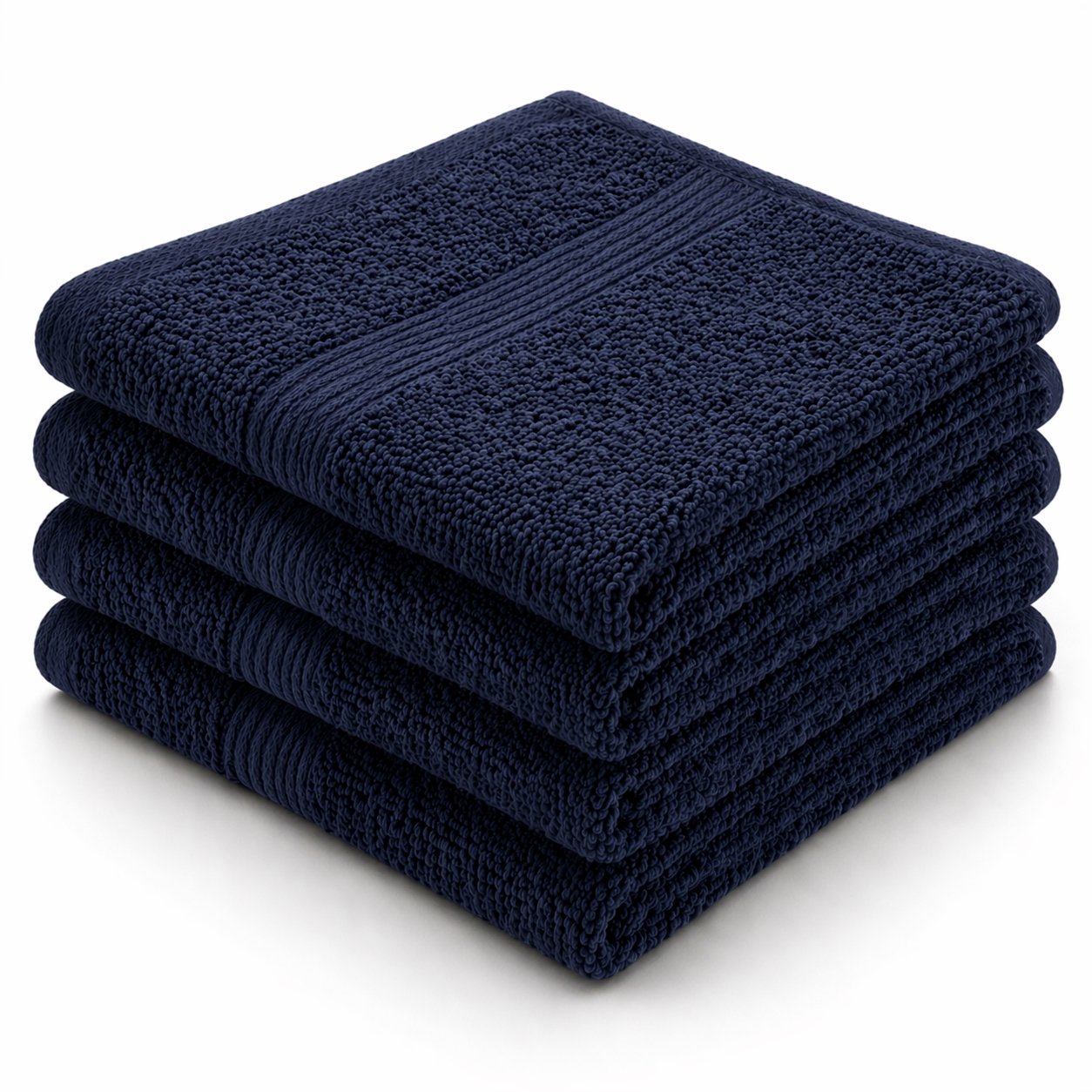 Bomullstvättlappar - 100% bomull - Tvättlappar 30x30 cm - 4-pack - Magnolia - Mörkblå