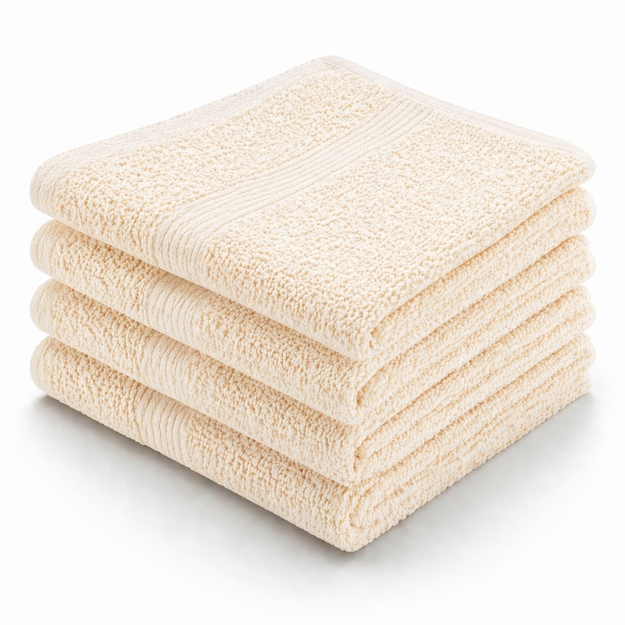Tvättlappar i bomull - 100% bomull - Tvättlappar 30x30 cm - 4-pack - Magnolia - Creme