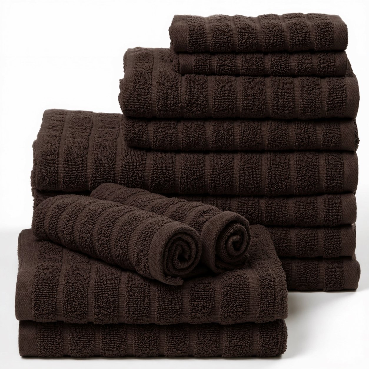 Bomullshanddukar - 100% kammad bomull - 12-pack - Brun