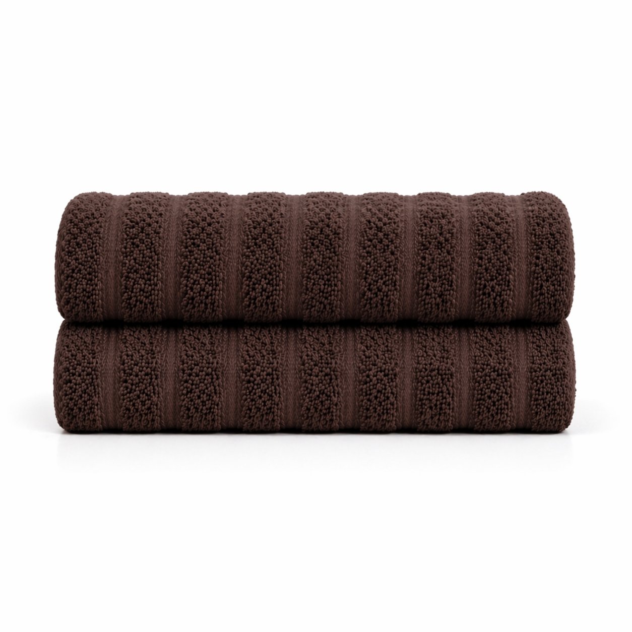 Bomullshanddukar - 100% kammad bomull - Badhanddukar 70x140 cm - 2-pack - Brun