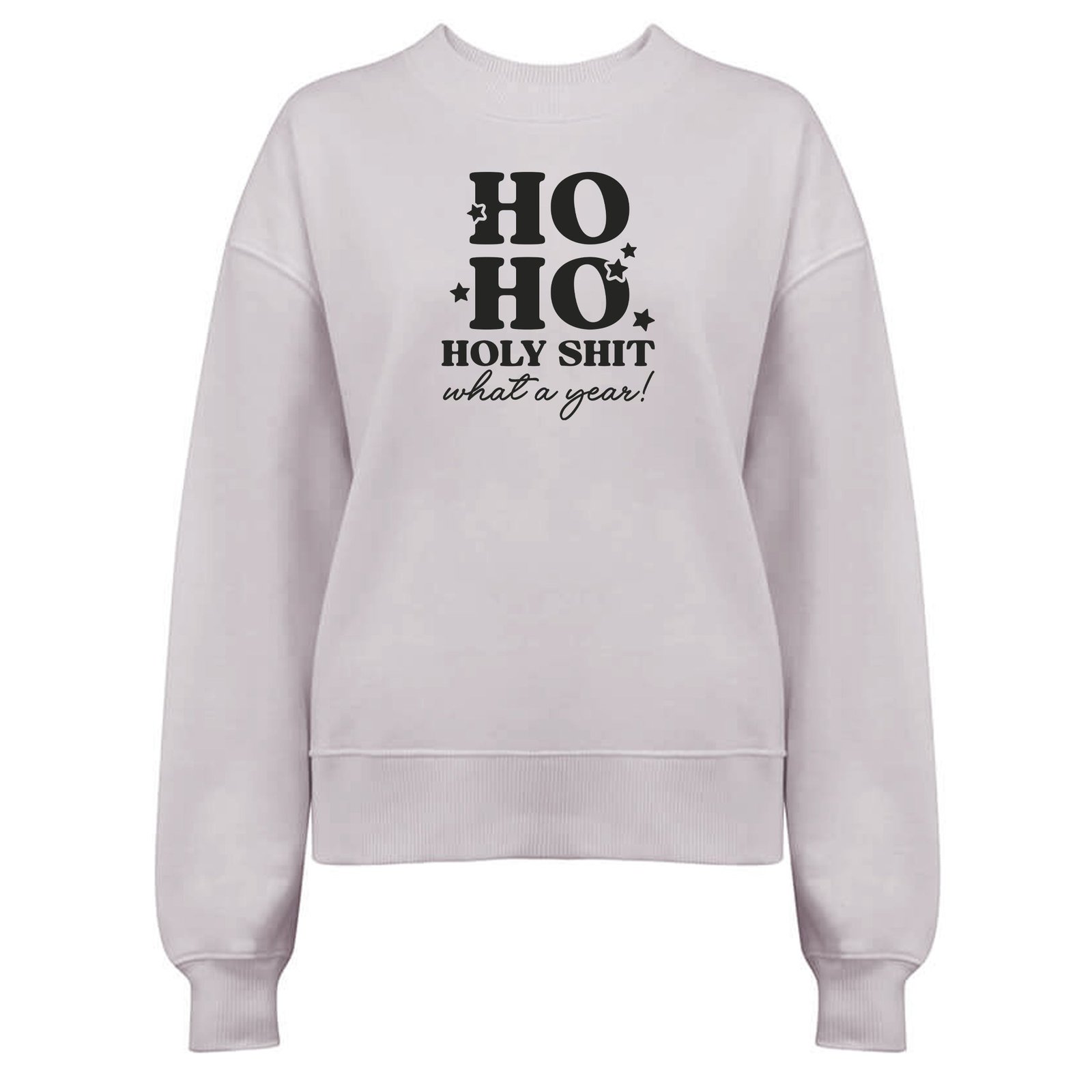 Ho Ho Holy Shit what a Year! - Jultröja - Ljus Pastell Rosa