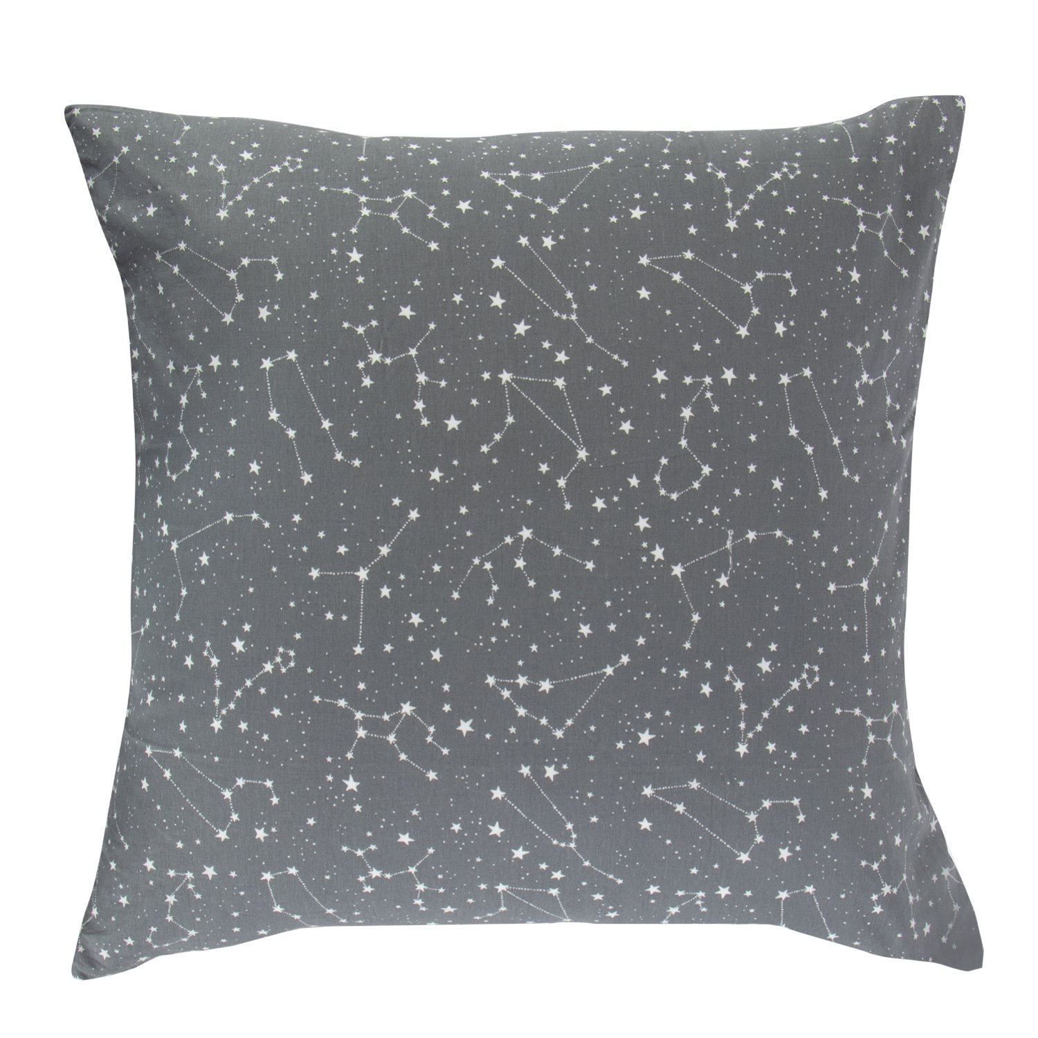Kuddfodral 60x63 cm - 100% bomull - Zodiac grey - Vändbar med stjärnor