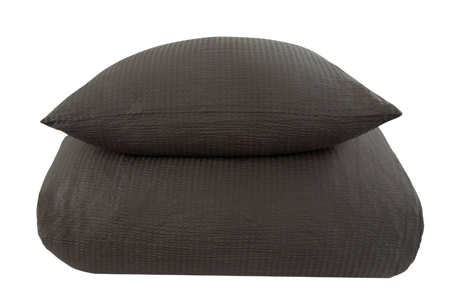 Bäddset 140x220 cm - Kreppsängkläder - 100% bomullskrepp - Mörkgrå enfärgad