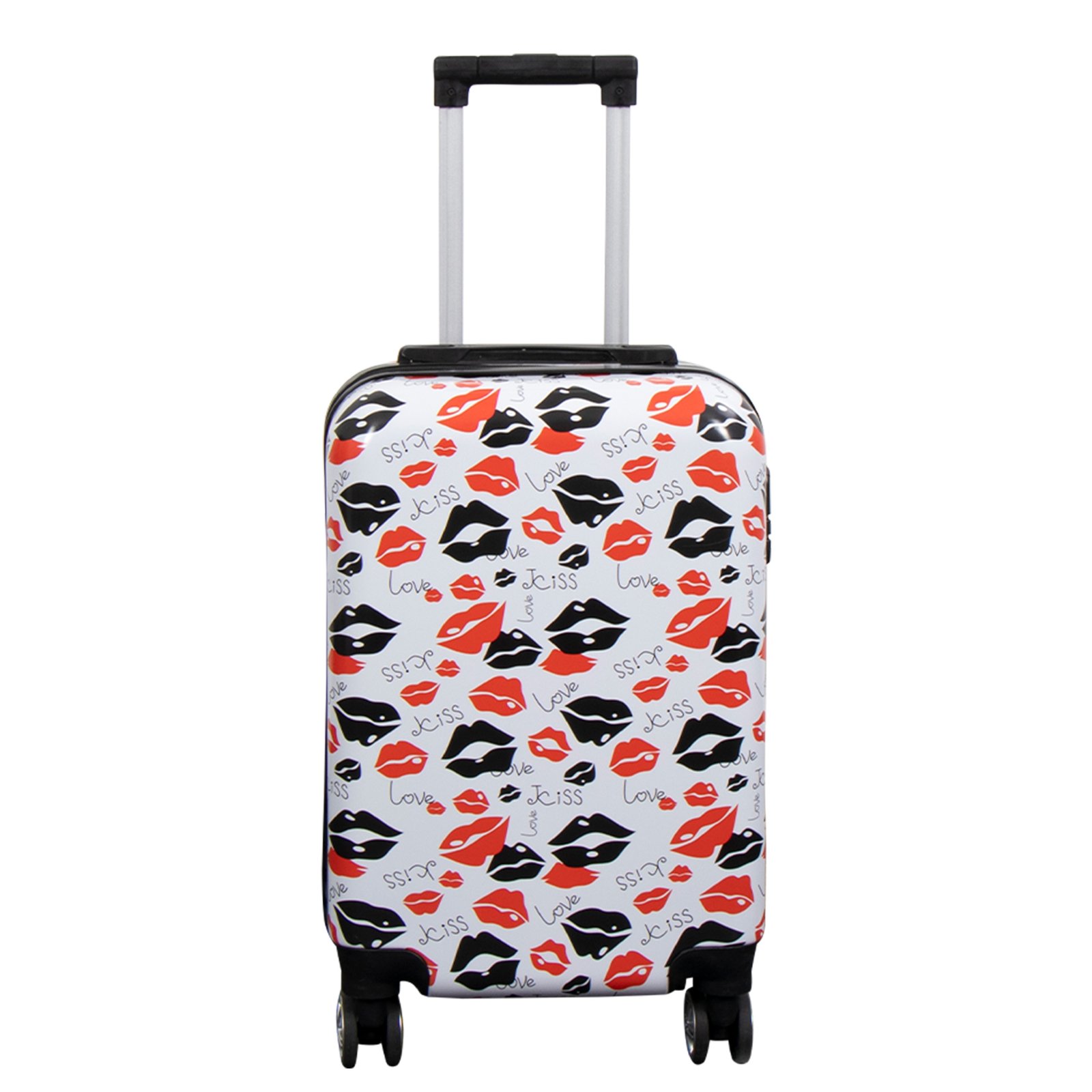Kabinväska - Hardcase lättvikt resväska - Trolley med motiv - Kiss & Love
