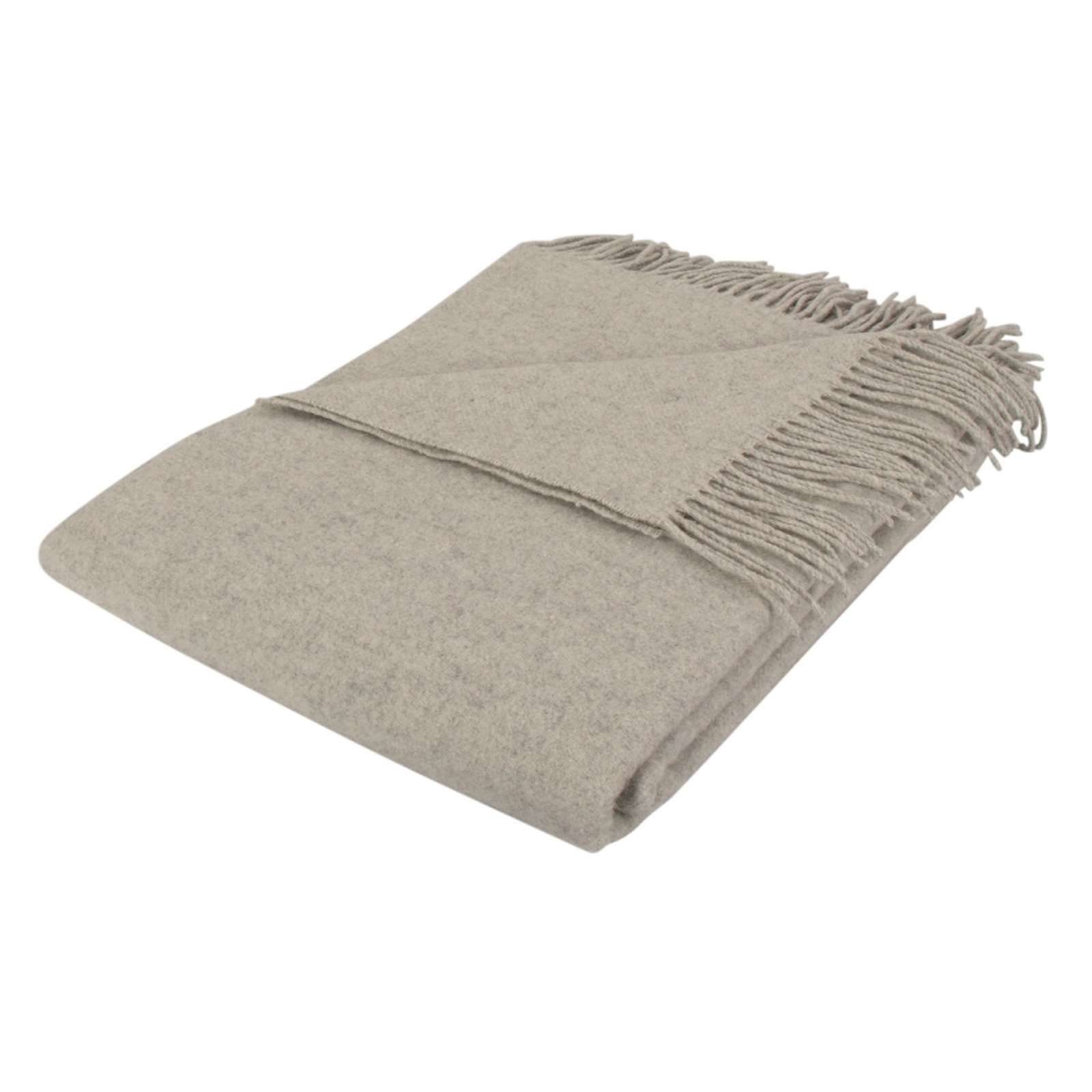 Ullpläd - 40 % Cashmere - 130x200 cm - Enfärgad ljusgrå ullpläd - By Borg pläd